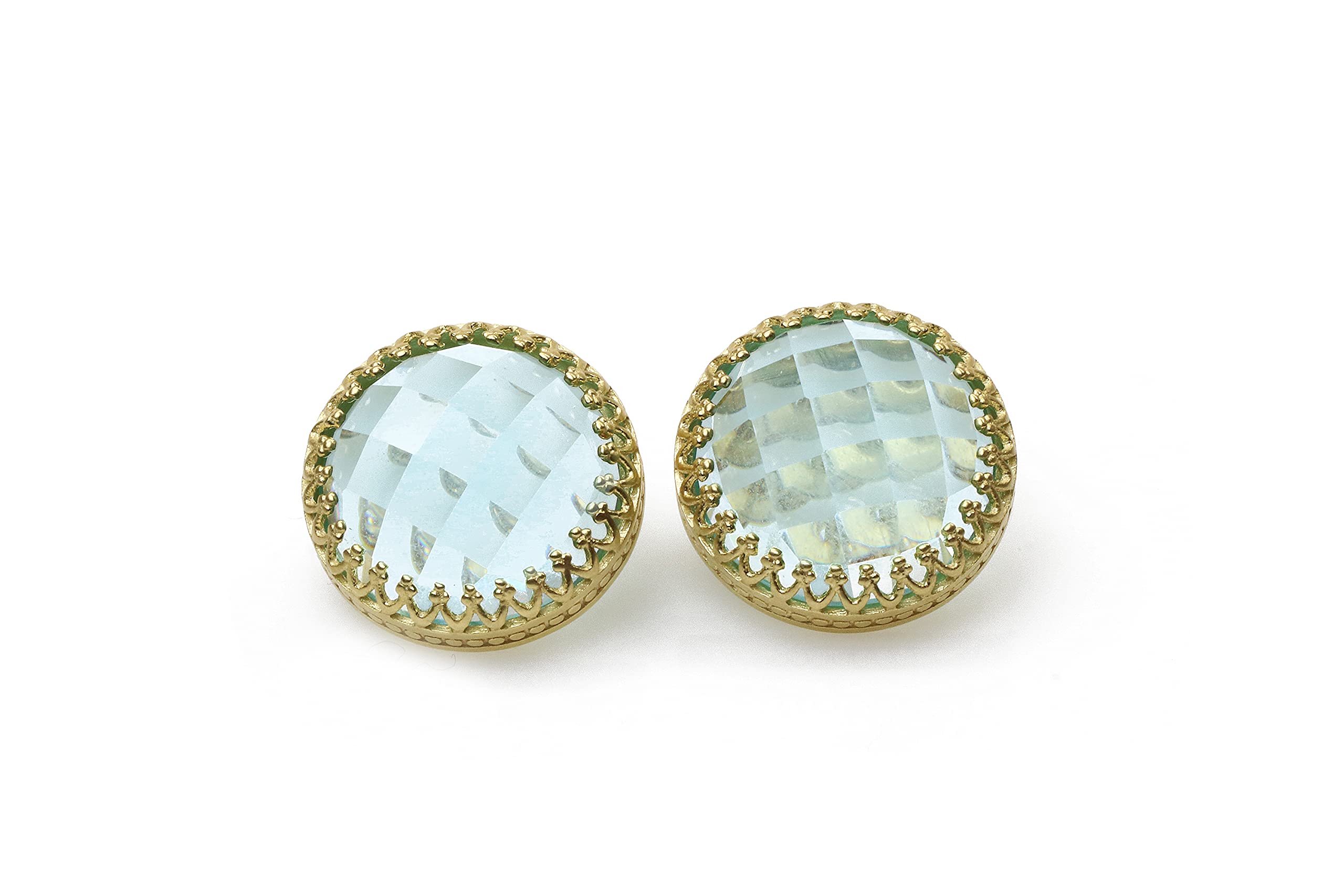 14K Gold Anemone Statement Earrings with Topaz - November Birthstone Jewelry for Women, Elegant Fashion Earrings in Gift Box - Perfect for Birthdays, Anniversaries & Special Occasions
