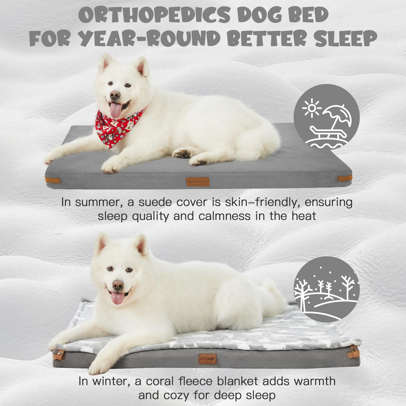 Orthopedic Memory Foam Dog Bed for Medium Dogs - Washable Removable Cover & Non-Slip Bottom - Grey Pet Bed with Soft Blanket - Perfect for Arthritis Support, Crate Training, and Home Comfort