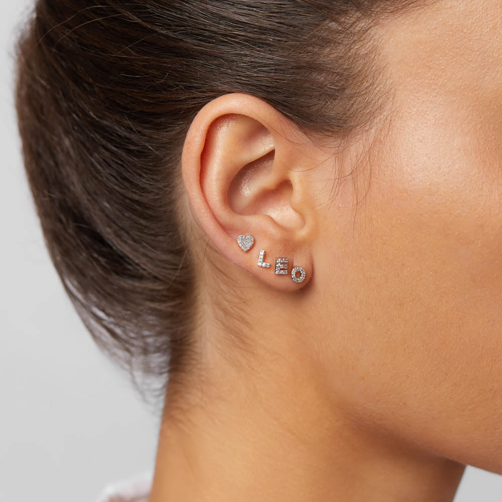 10k Gold Diamond Letter L Single Stud Earring - Elegant Initial Jewelry for Women, Perfect for Gifts, Everyday Wear & Special Occasions