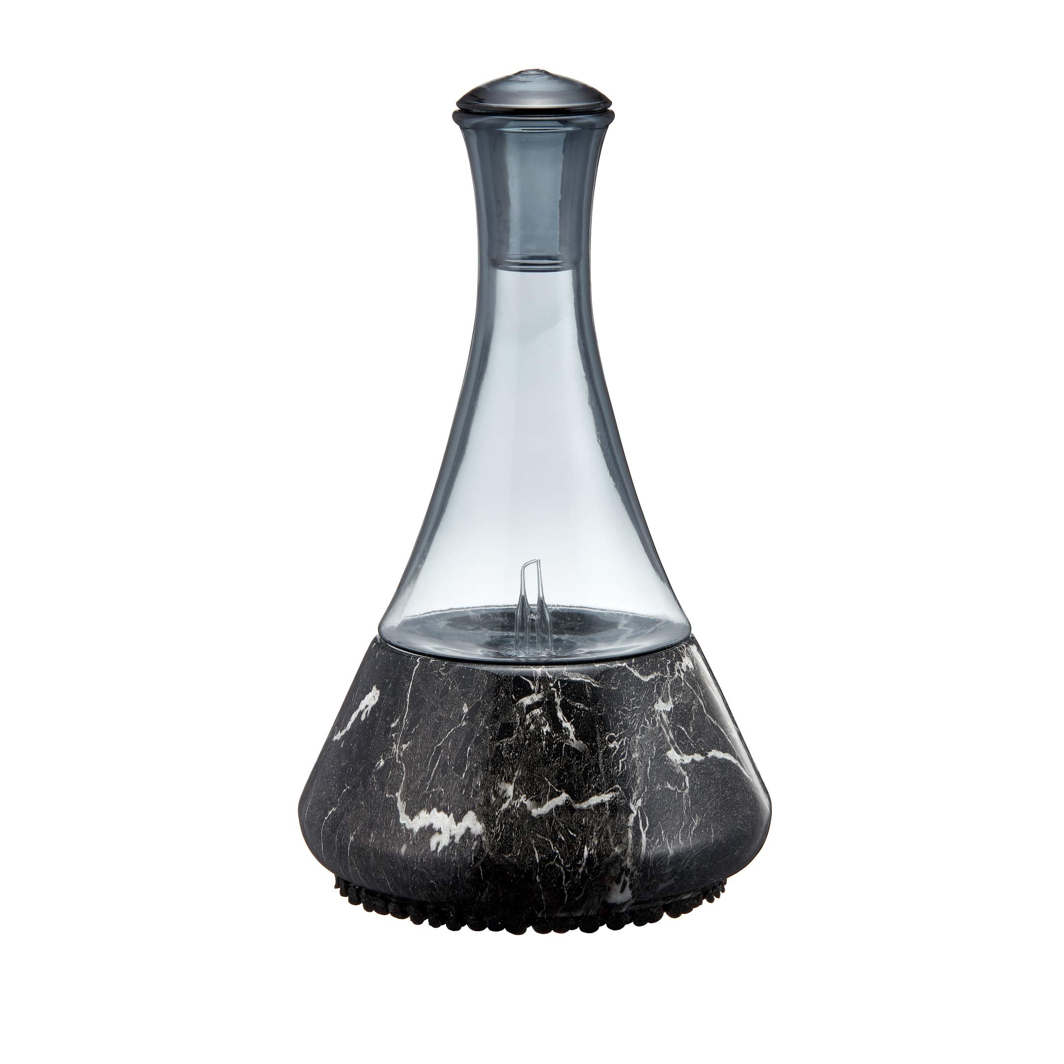 Premium Black Marble Ceramic Essential Oil Diffuser with Hand-Blown Glass - Cool Mist Aromatherapy Diffuser with Touch Sensor Light for Home, Office & Spa - No Heat No Water Plastic-Free Ultrasonic Nebulizer