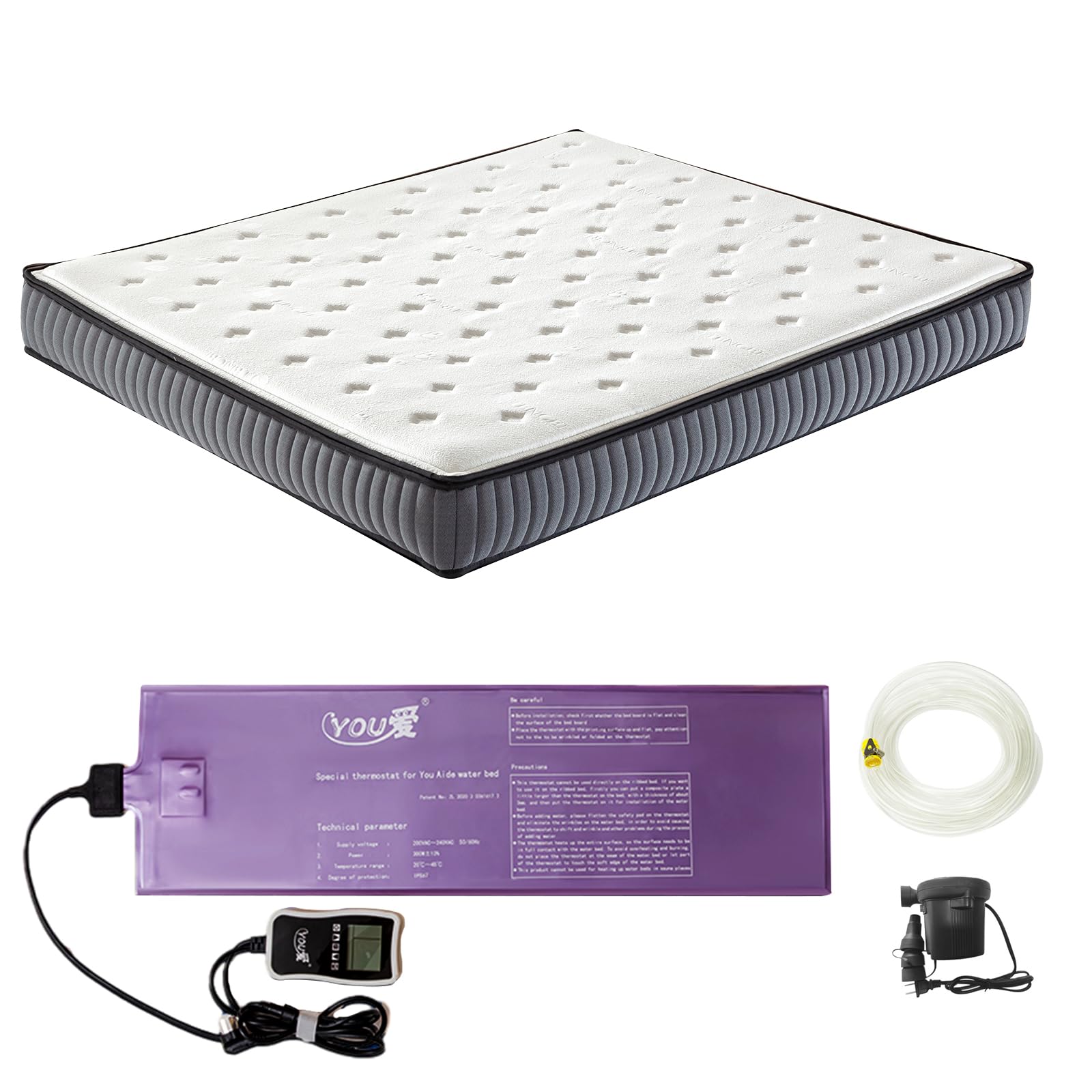 Smart Wave Waterbed Mattress - King 76x80, No Frame Needed for Home Comfort