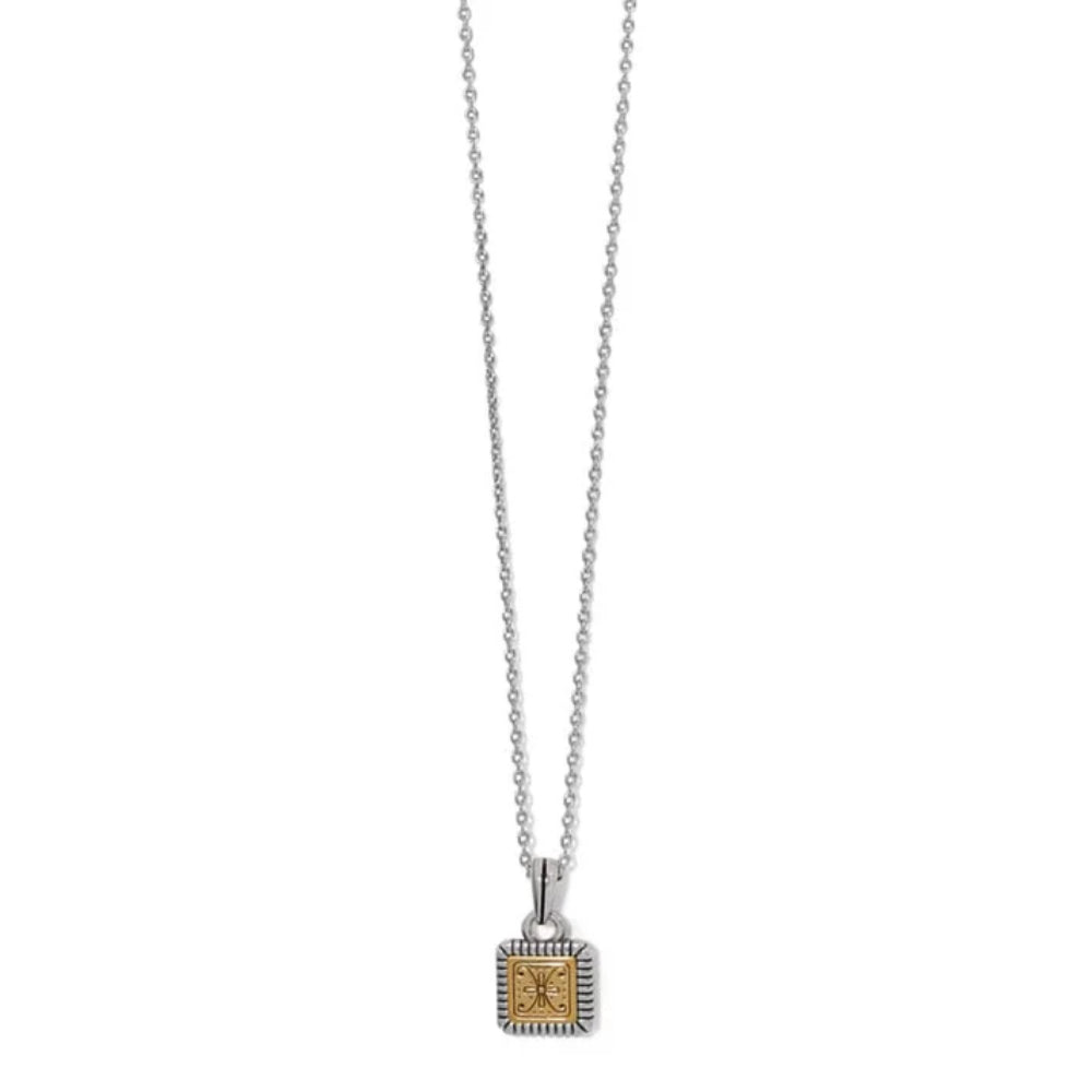 Brighton Mosaic Two Tone Mini Tile Necklace - Elegant Layering Jewelry for Women, Perfect for Everyday Wear & Special Occasions