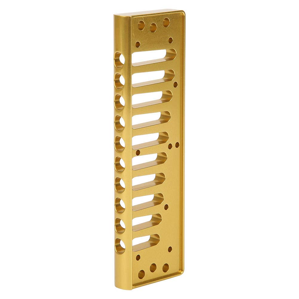 10 Holes Aluminum Alloy Blues Harmonica Comb with Pin - Gold & Silver Color Options (Gold) - Perfect for Blues Music, Harmonica Repair & Replacement Parts