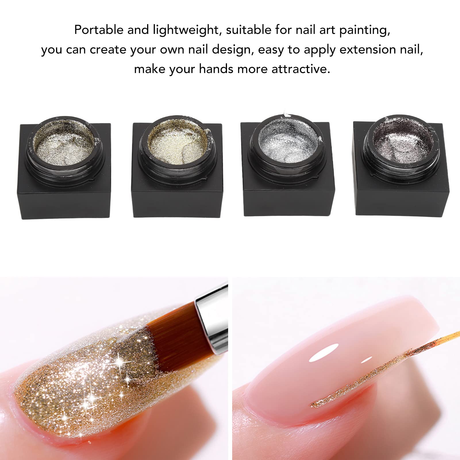 ANGGREK 4pcs Nail Glue Gel Set - Strong Elastic Manicure Adhesive for Nail Tips & Extensions | Professional Nail Art Supplies for Beginners | Perfect for Home Salon & DIY Nail Designs