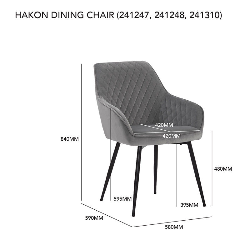 HAKON Modern Dining Chair - Brown & Black Upholstered Wooden Frame - Perfect for Kitchen, Dining Room & Office Use