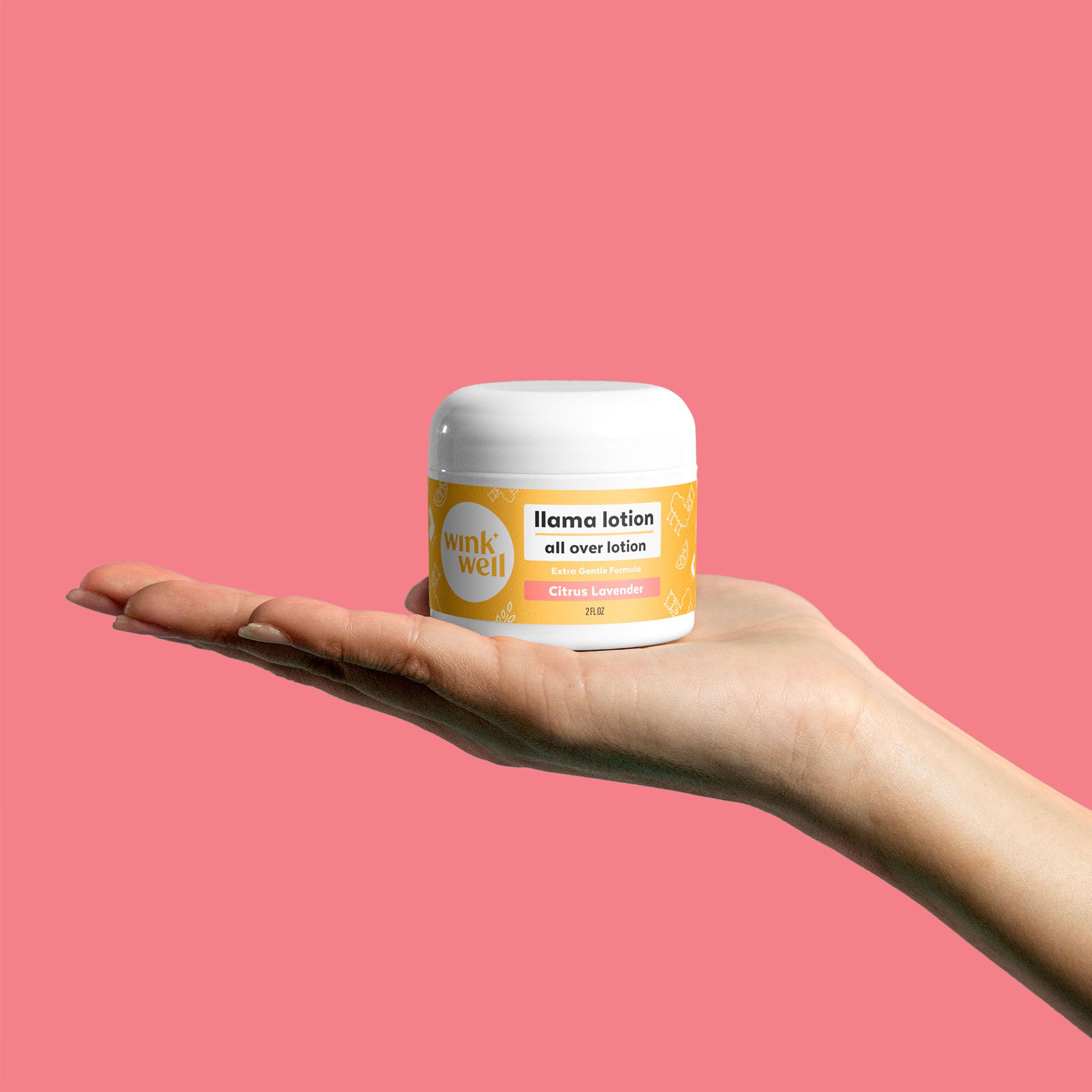 Wink Well Llama Baby Lotion - Gentle Moisturizing Body Lotion for Dry Skin Care | Paraben-Free, Chemical-Free, Dye-Free & Fragrance-Free | Safe for Babies, Kids & Adults | 2 oz Jar | Perfect for Daily Hydration & Sensitive Skin Relief