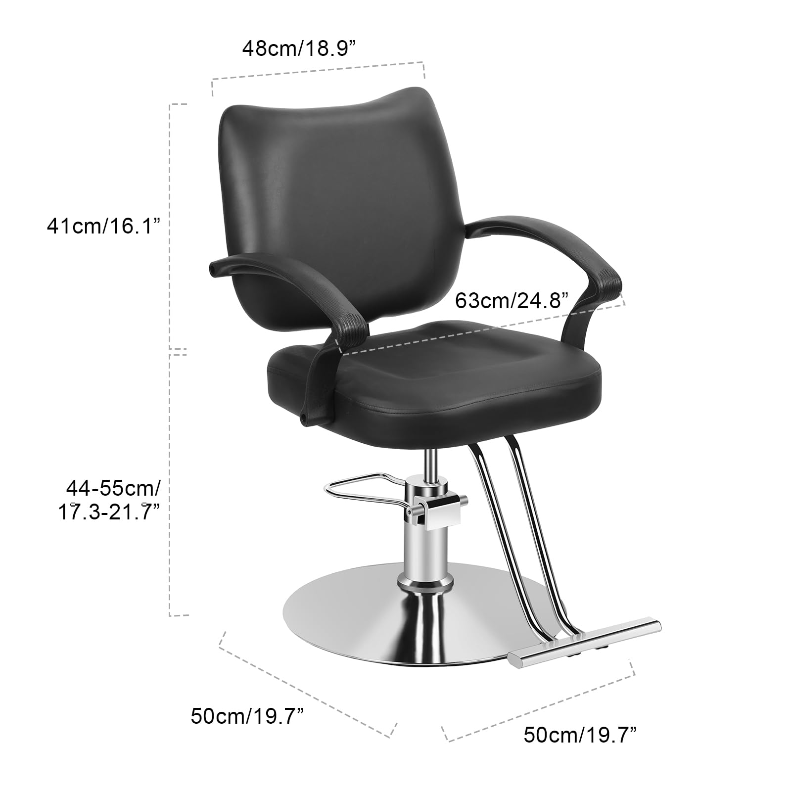 Professional Hydraulic Barber Chair - Adjustable Height & 360° Swivel Salon Chair with Ergonomic Backrest & Footrest for Hairdressers, Stylists, Tattoo Artists - Perfect for Barbershops, Beauty Salons & Spas (Black)