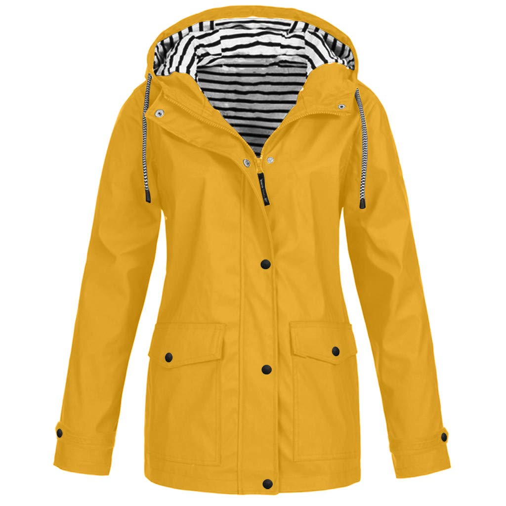 LEKODE Windproof Jacket Women's Hoodie Pocket Casual Solid Tops for Outdoor Hiking Travel Running