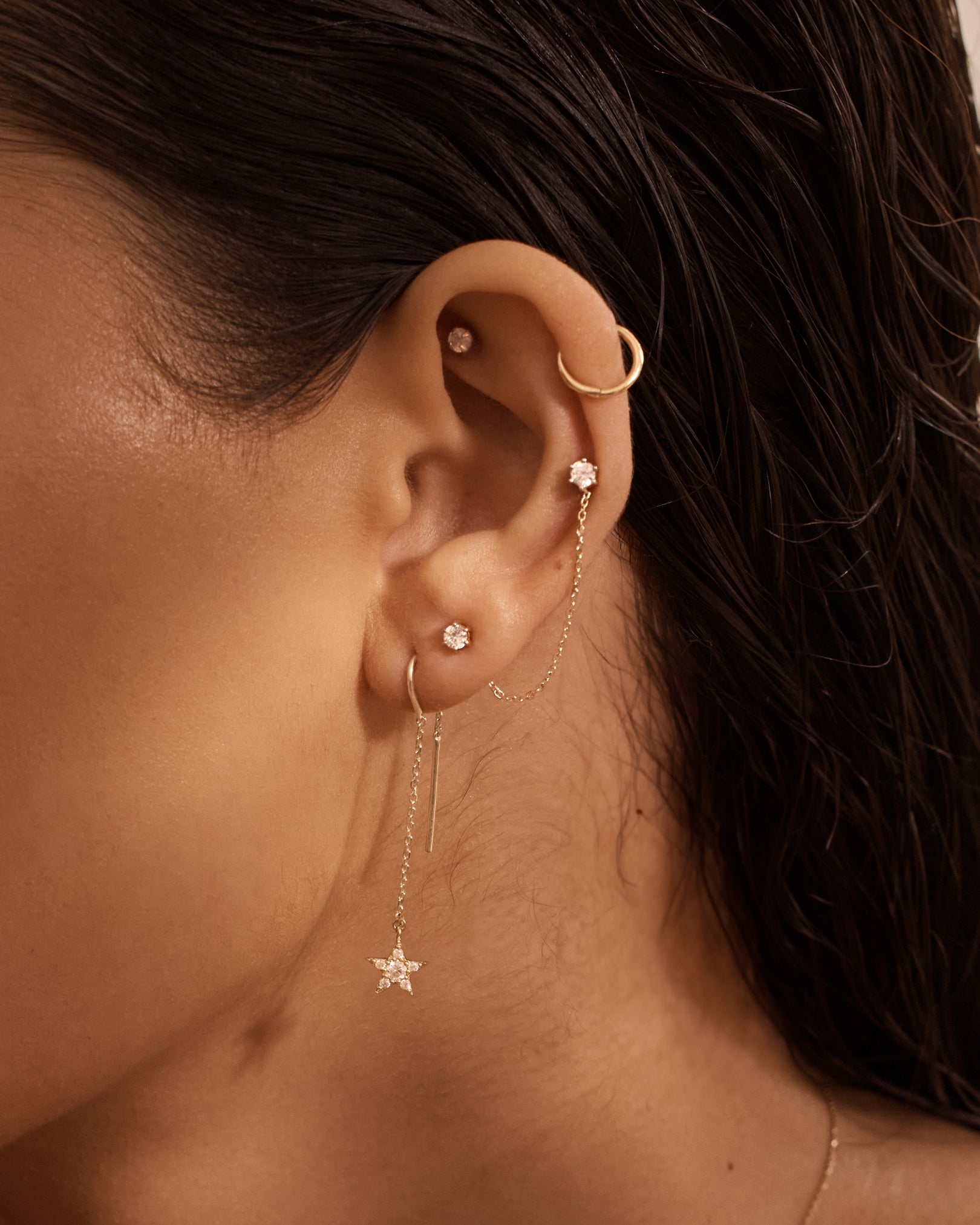 14K Solid Gold Sleeper Hoop Earrings - 9mm, 11mm, 13mm Sizes - Hypoallergenic Comfort Fit for Everyday Wear & Sensitive Ears
