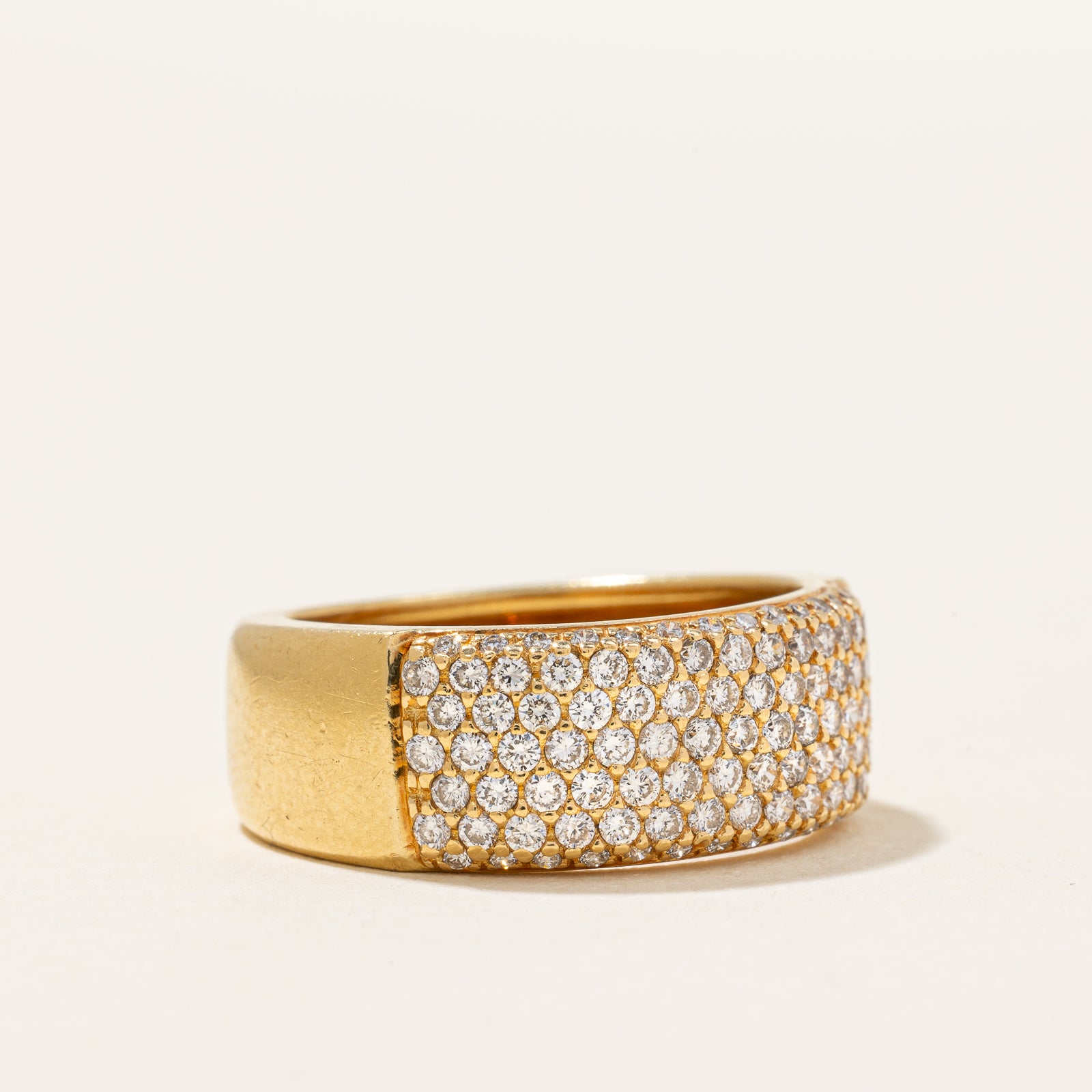 Pavé Set Diamond Band Ring - 0.90 Carat Total Weight (CTW) - Size 7.5 - Perfect for Engagement, Wedding & Anniversary Gifts