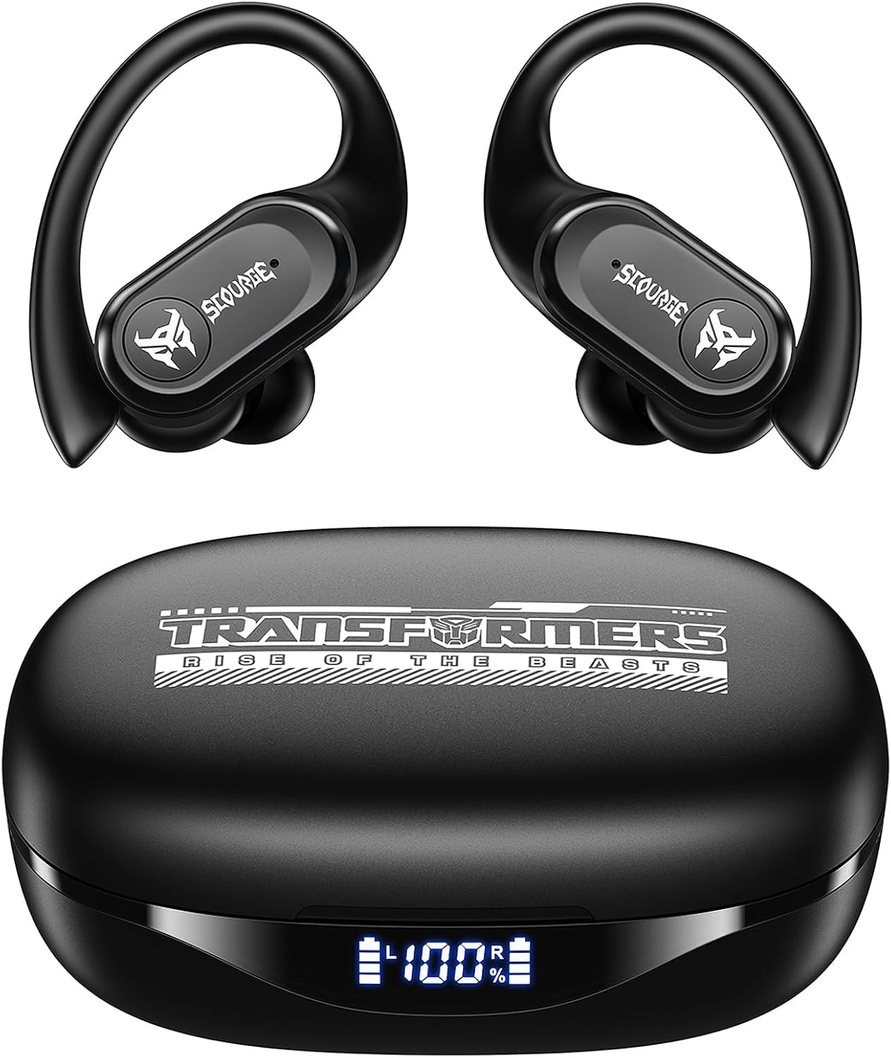 TF-T26Pro Scourge Wireless Earbuds - Bluetooth 5.4 Headphones with 65H Playtime, Deep Bass & Power Display | IPX5 Waterproof for Running, Workout, Sports & Office Use