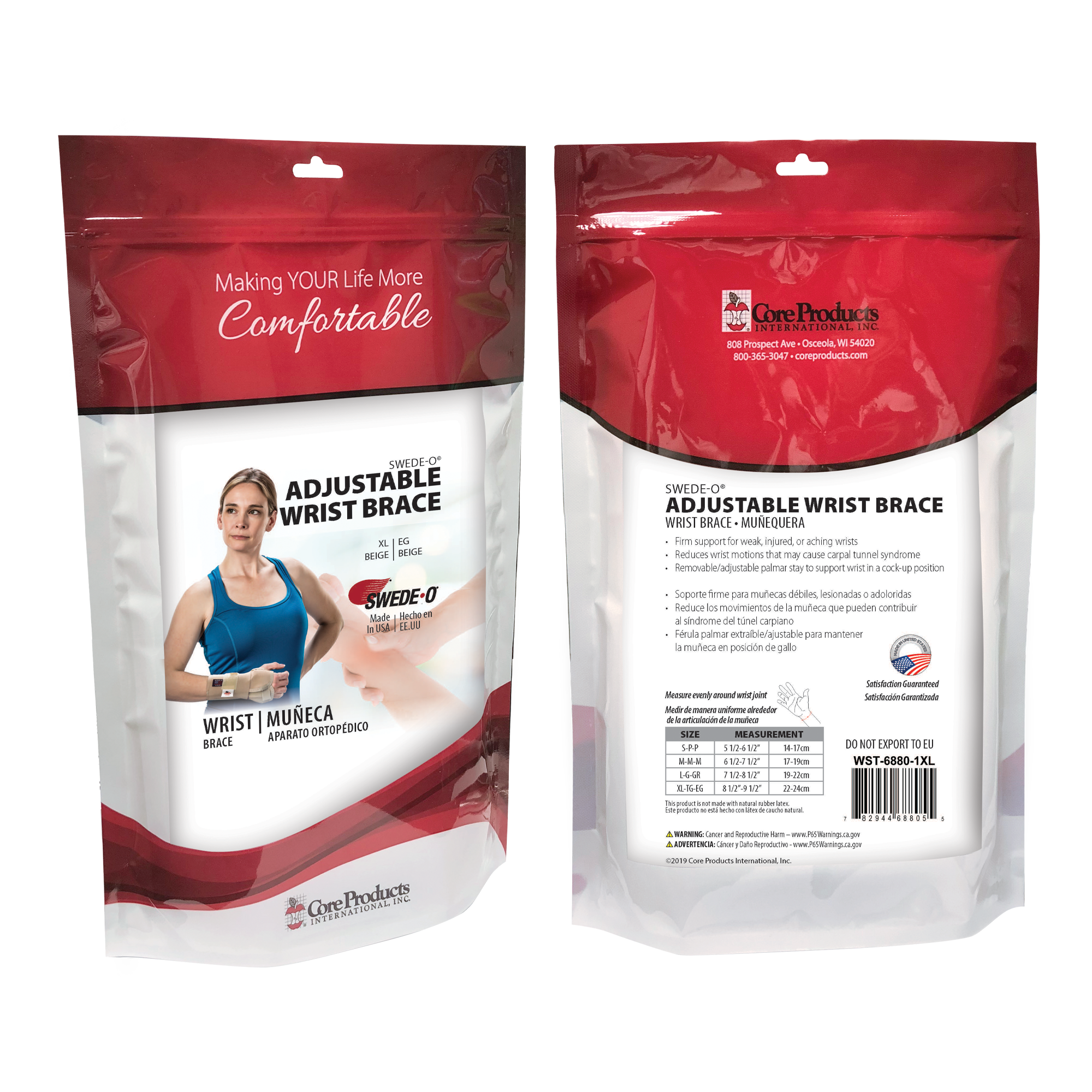 Swede O Adjustable Bilateral Wrist Brace for Carpal Tunnel & Arthritis Relief - Support for Typing, Gaming & Sports Injuries