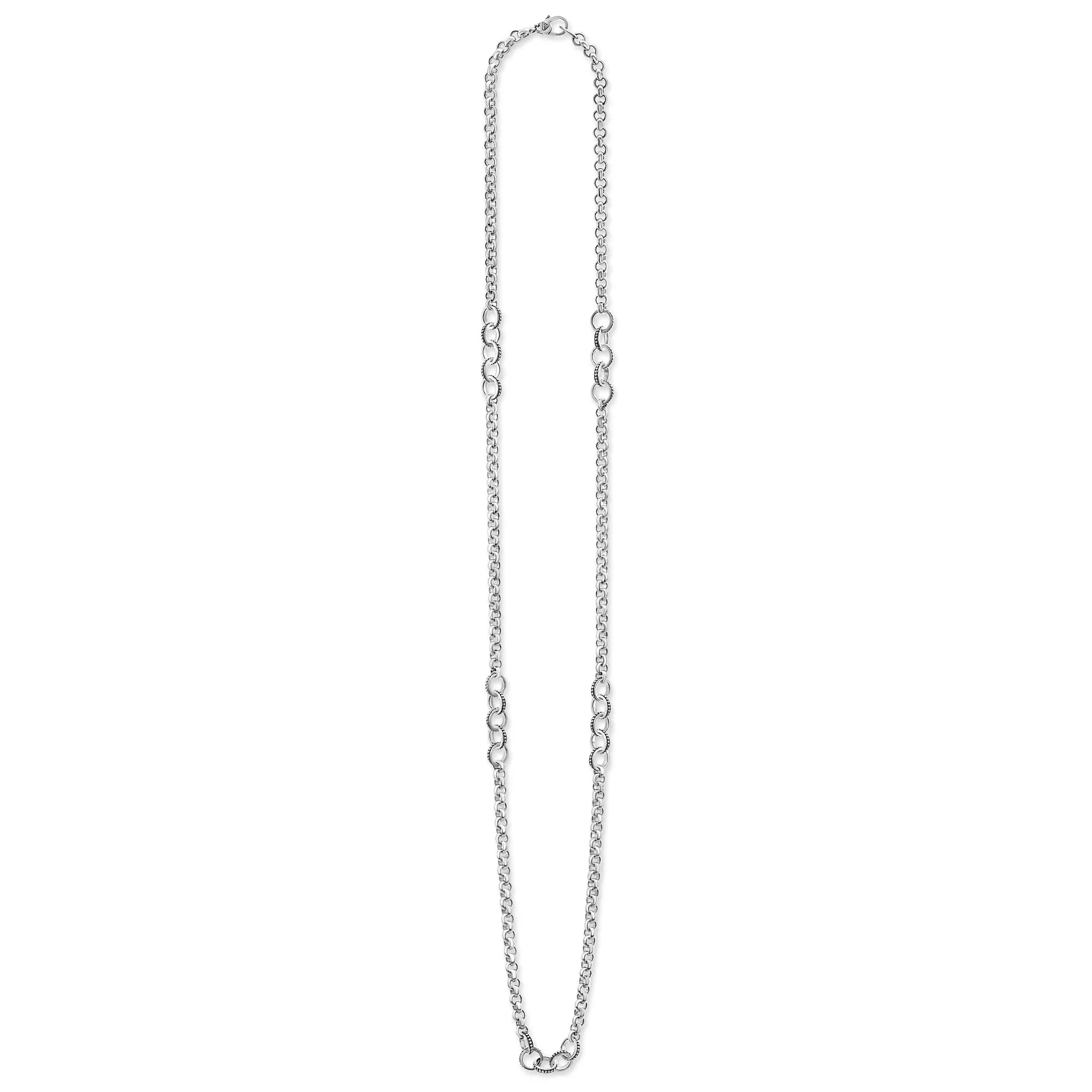 Elegant Caviar Circle Link Necklace for Women - Sterling Silver Chunky Chain Statement Jewelry - Perfect for Parties, Weddings & Date Nights