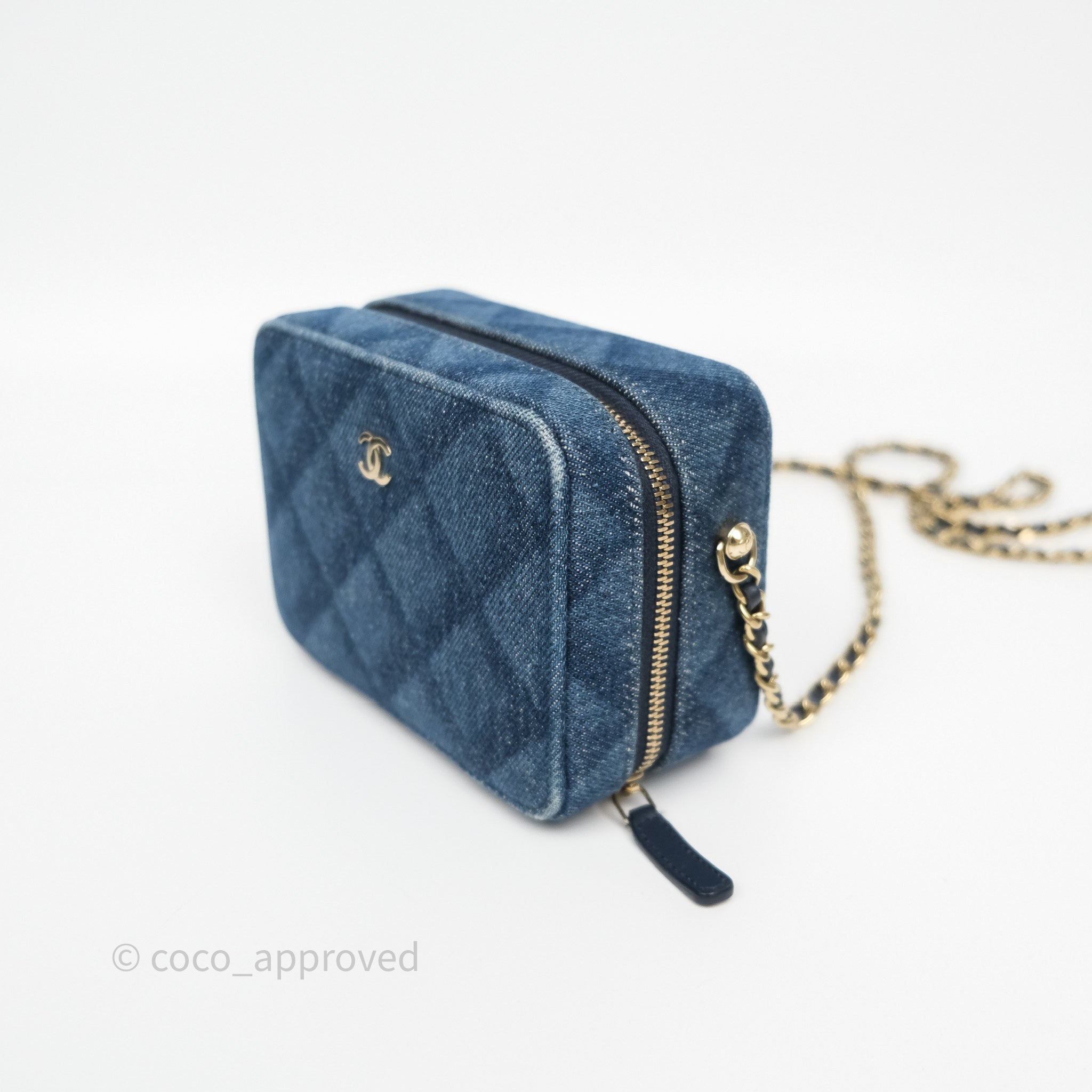 Chanel Quilted Denim Camera Bag with Gold Hardware - Perfect for Everyday Use & Special Occasions