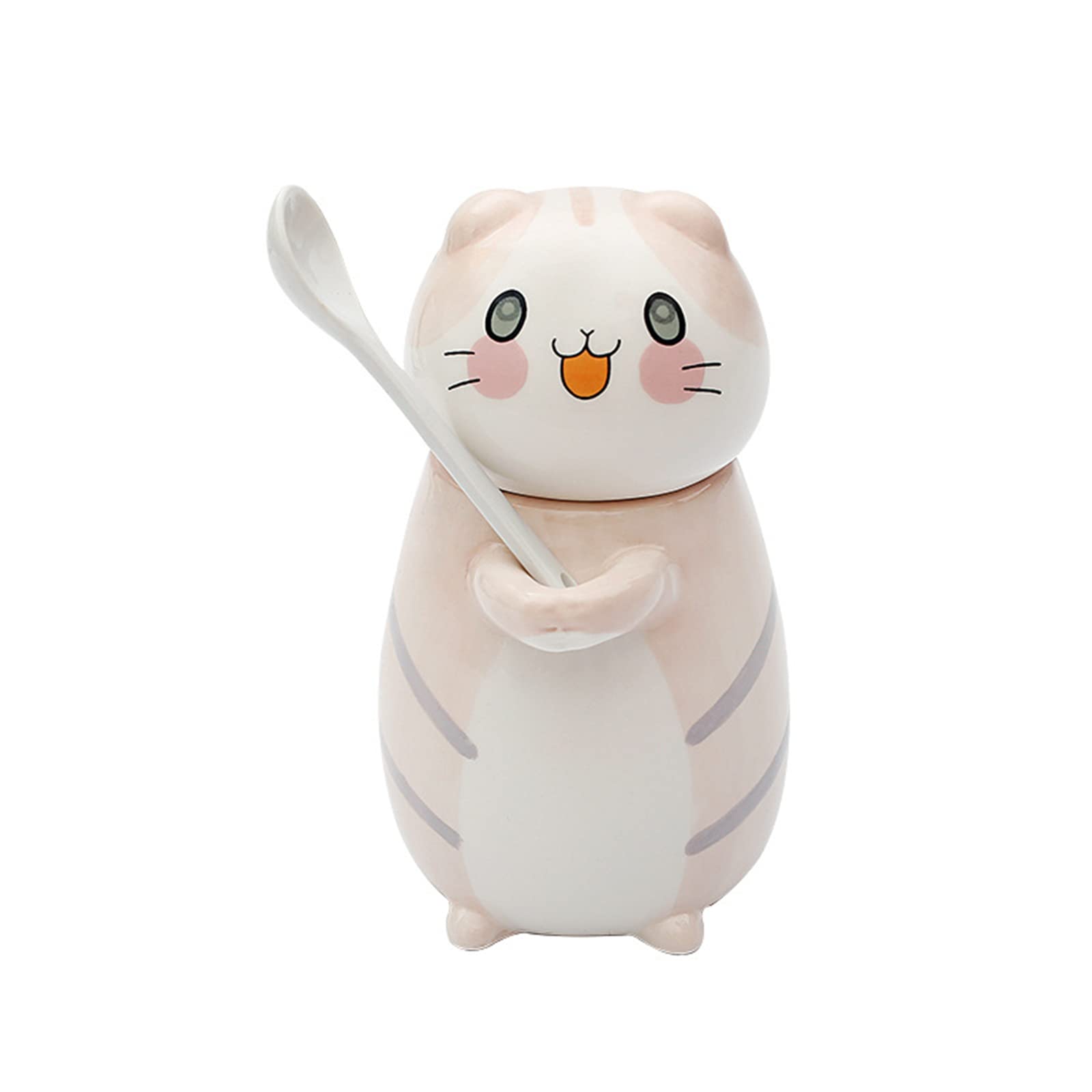 Floette Cute Cat Ceramic Coffee Mug - 12oz Novelty Tea Cup with Handle, Perfect Gift for Cat Lovers - Ideal for Home, Office, or Coffee Shop Use (A04)