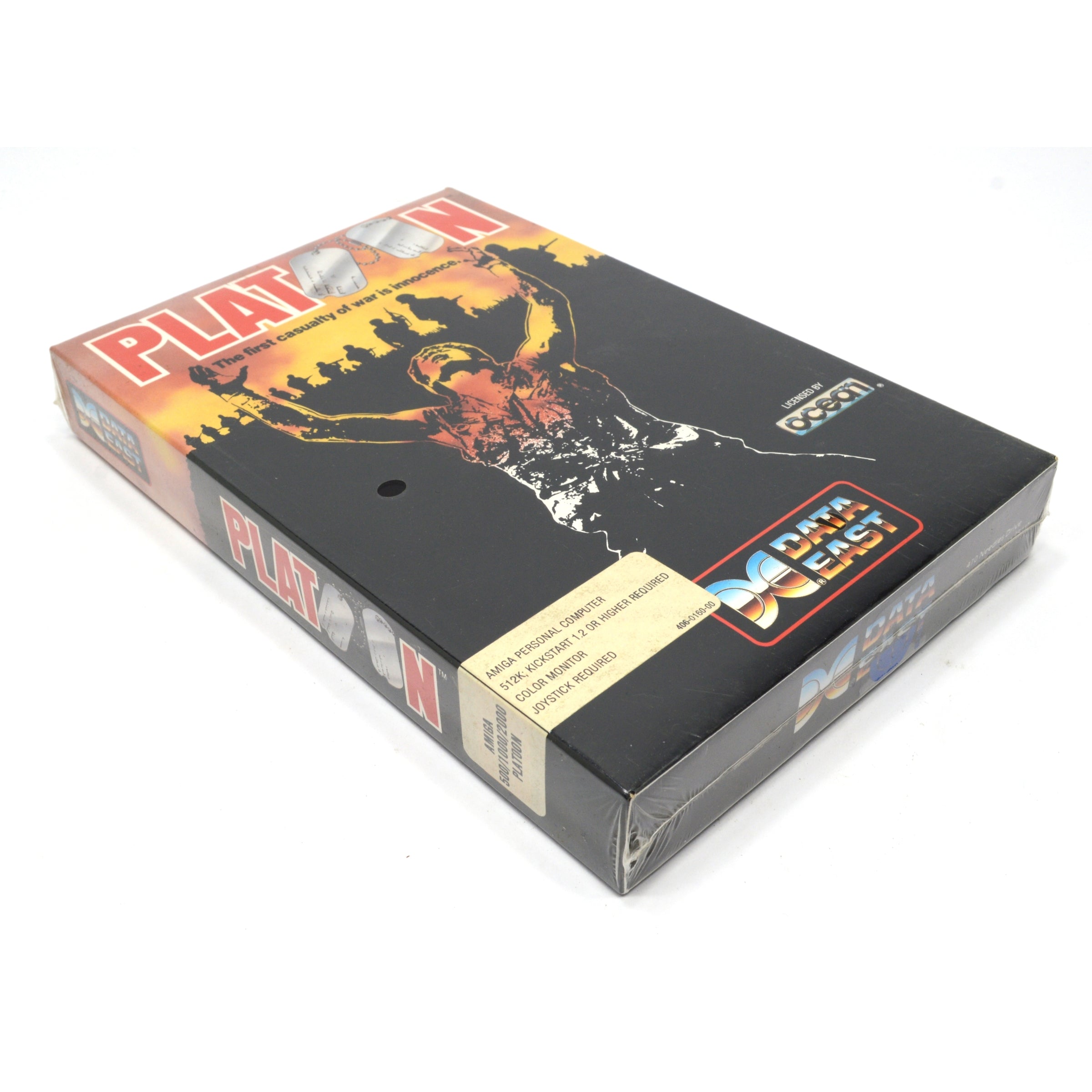 Vintage AMIGA 500/1000/2000 Computer Game - PLATOON by OCEAN (Factory Sealed, 1987 Edition) | Retro Gaming Collectible for Classic Computer Enthusiasts