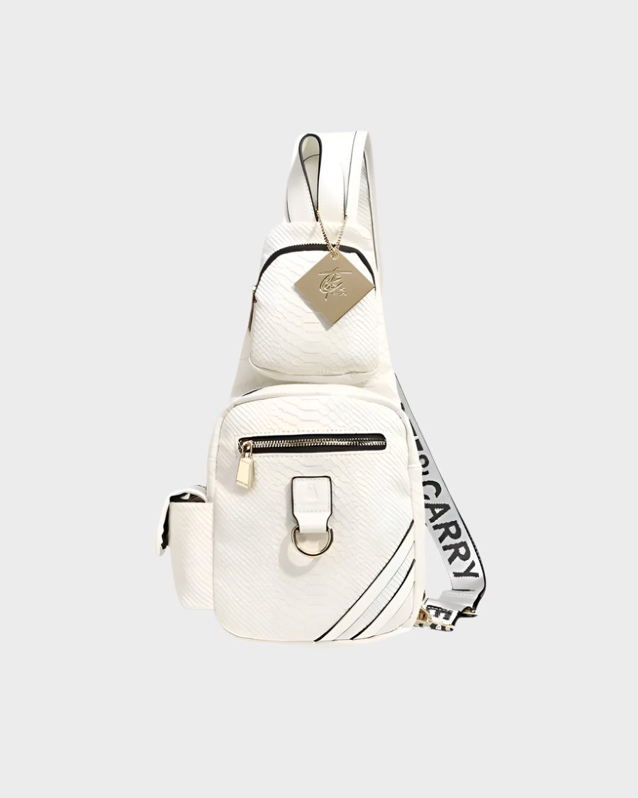 Apollo 1 White Tear Drop Crossbody Bag for Women - Fashionable Small Shoulder Purse for Everyday Use, Travel & Shopping