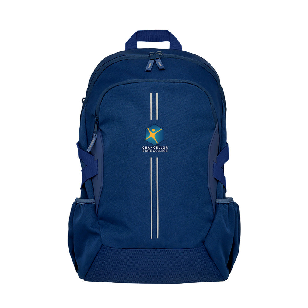 Chancellor State College Quantum Tuff Pack 25L Large Navy Blue Waterproof Backpack for School, Travel & Outdoor Adventures
