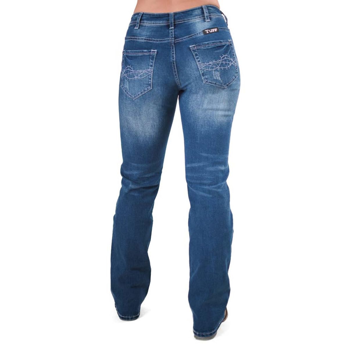 Cowgirl Tuff Western Bootcut Jeans for Women - Medium Wash Right on II Style - Perfect for Rodeo, Horseback Riding & Country Fashion