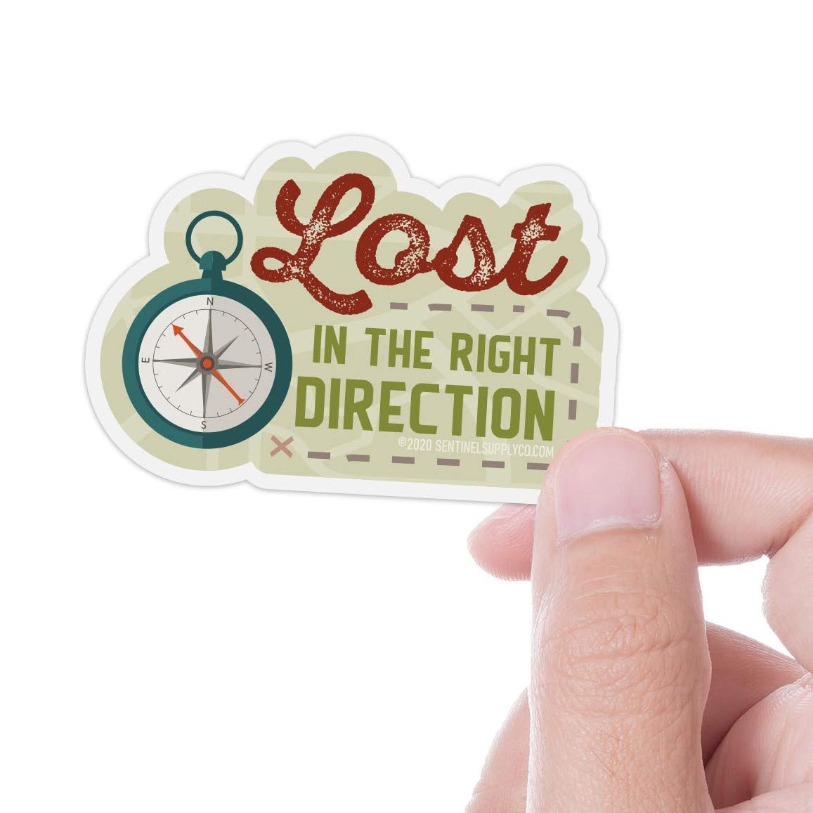 Lost in the Right Direction Vinyl Decal Sticker - Waterproof for Hydro Flask, Laptop, RV, 4x4 - Perfect for Road Trips, Hiking, Camping & Outdoor Adventures - Express Your Wanderlust Spirit