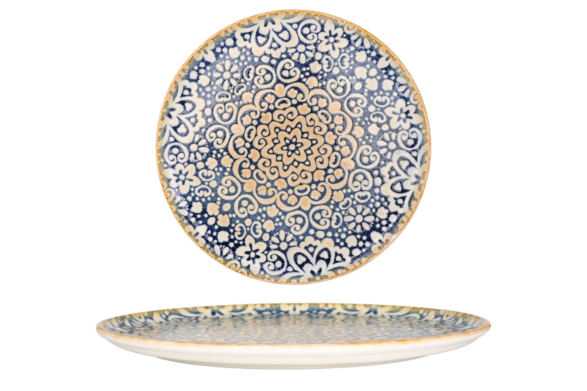 Alhambra 12.6-Inch Round Pizza Plate - Premium Ceramic Serving Dish for Pizza, Pasta & Appetizers - Perfect for Parties, Dining & Home Decor