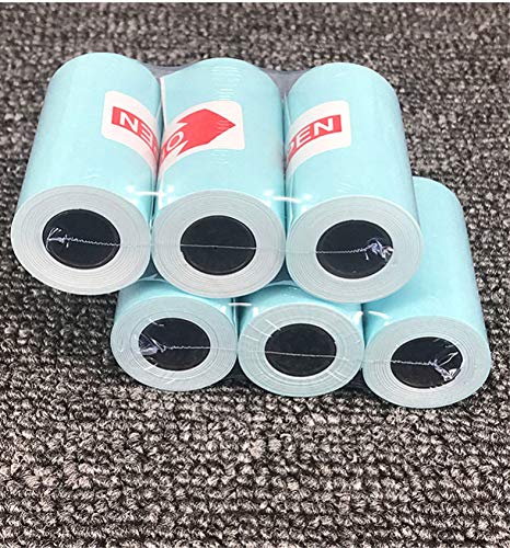 Thermal Printer Paper Roll 57x30mm - Self-Adhesive White Sticky Label for PAPERANG PeriPage Poooli Mini Sticker Printer - 6 Rolls - Perfect for Shipping Labels, Barcode Tags & Retail Price Stickers