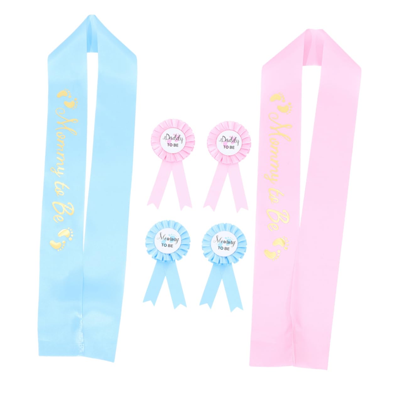 TOYANDONA 2 Sets Maternity Belt & Badge Pin Set - Dad to Be & Mom to Be Pregnancy Announcement Sash - Baby Shower Decorations for Gender Reveal Party & Maternity Photoshoot