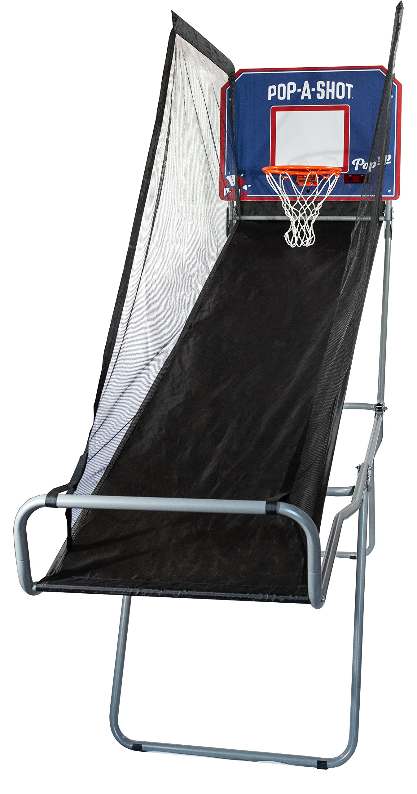 Pop-A-Shot Portable Basketball Game - Foldable Arcade Hoop with Infrared Scoring System & 3 Balls - Perfect for Indoor, Outdoor & Travel Fun - Includes Carry Tote Bag