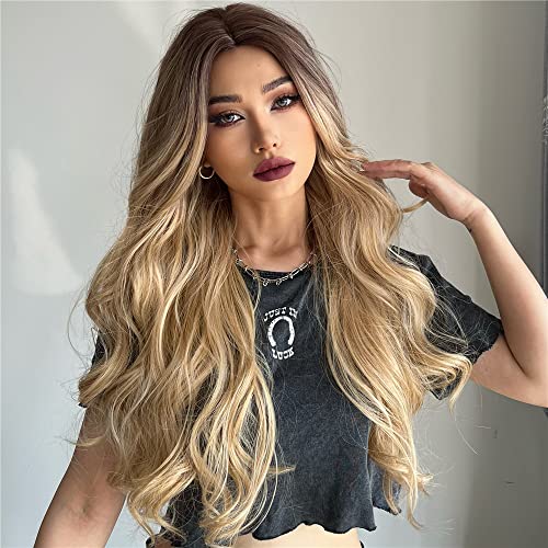 Middle Part Ombre Blonde