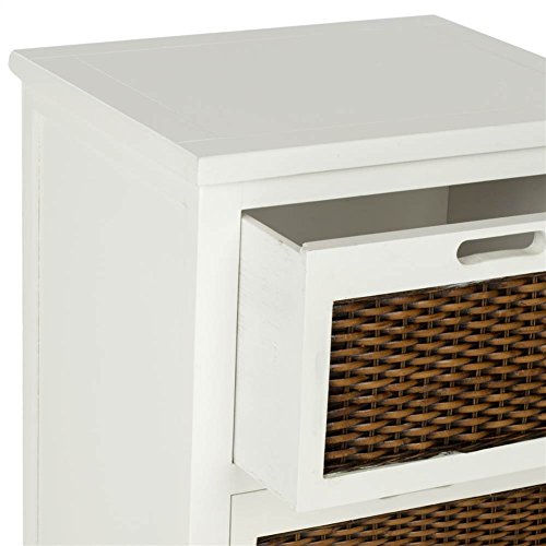 Safavieh American Homes Collection Jonah Dark Teak 2-Drawer End Table - Stylish Nightstand for Bedroom, Living Room & Office Furniture