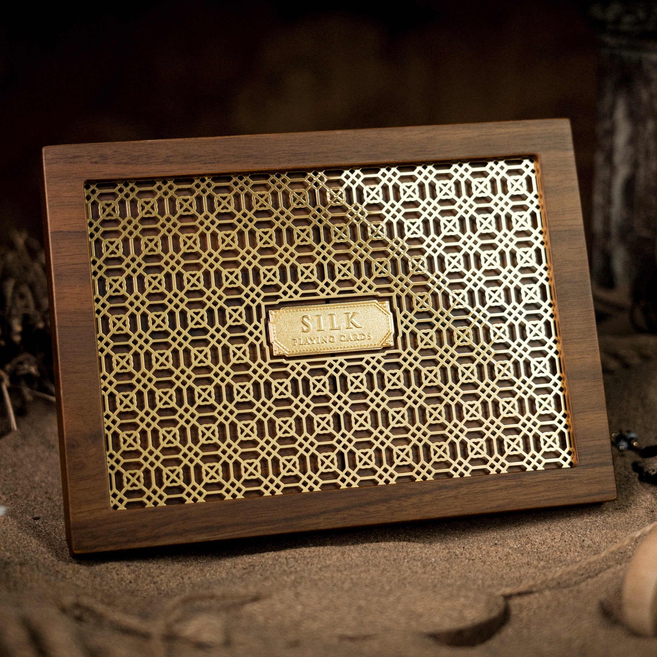 Premium Silk Wooden Boxset by Ark Playing Cards - Luxury Collectible Card Holder for Poker, Magic, and Gift Giving