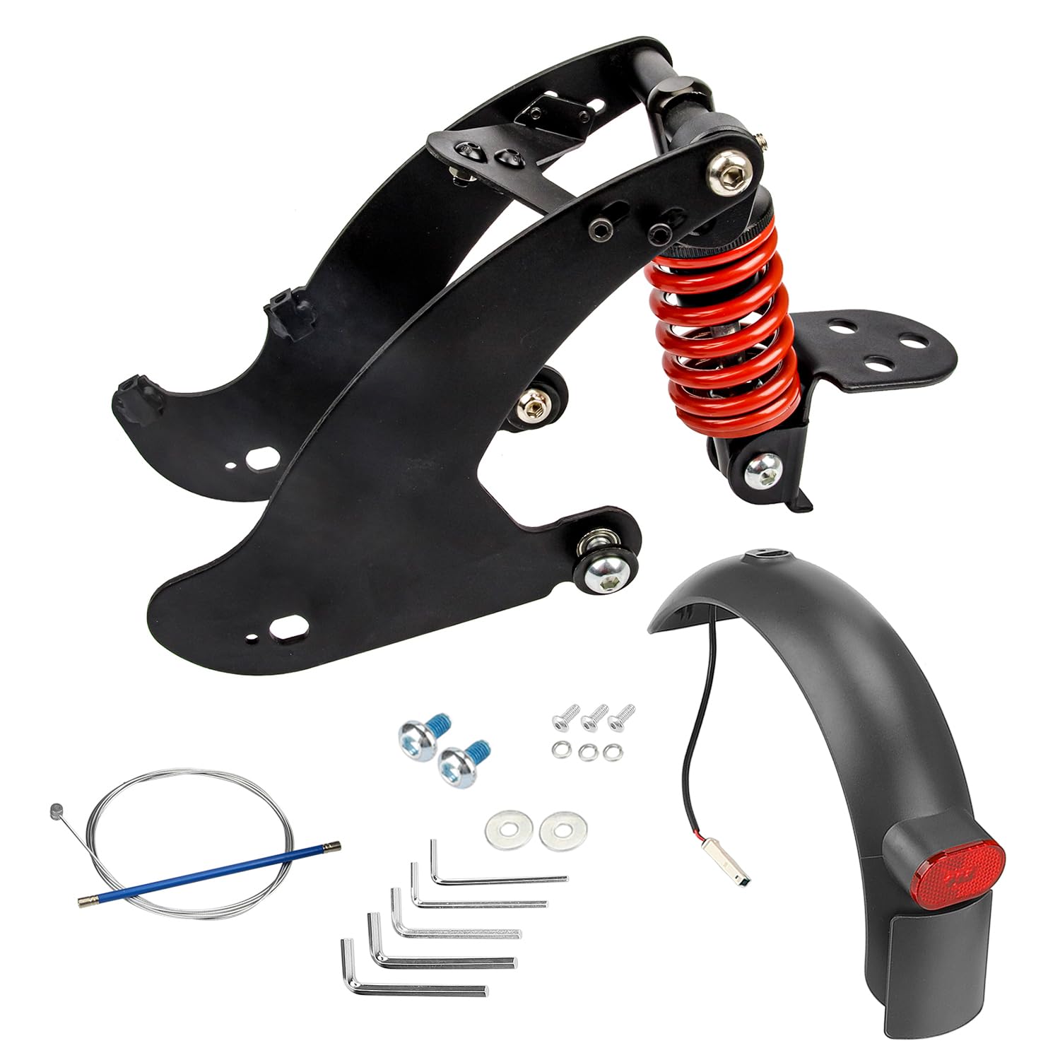 Ulip Electric Scooter Rear Suspension Kit with Shock Absorber & Fender Taillight - Compatible with Xiaomi M365 Pro/Pro2/1S/MI3/Essential/Lite - Perfect for Commuting & Urban Riding