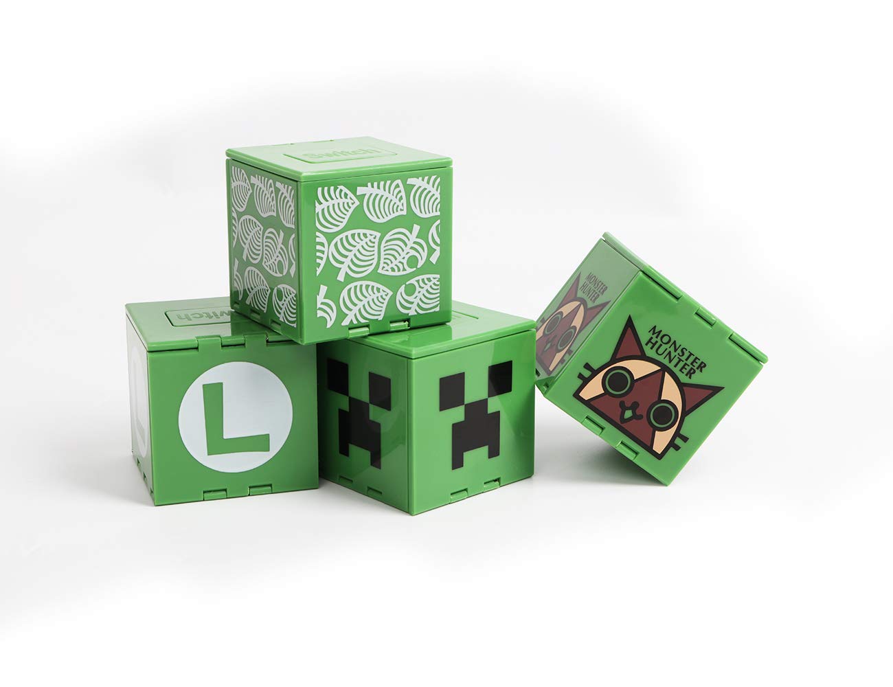 Nintendo Switch Game Card Holder - 16 Slots Protective Case for Switch Games (Minecraft Green) | Compact Storage Solution for Travel & Home Gaming