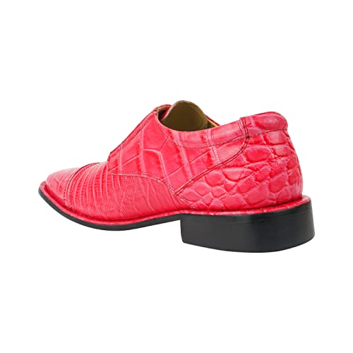 **LIBERTYZENO Boys Genuine Leather Oxford Dress Shoes with EEL Print – Stylish Lace-Up Formal Shoes for Kids, Perfect for Easter Gifts, School Events & Special Occasions**