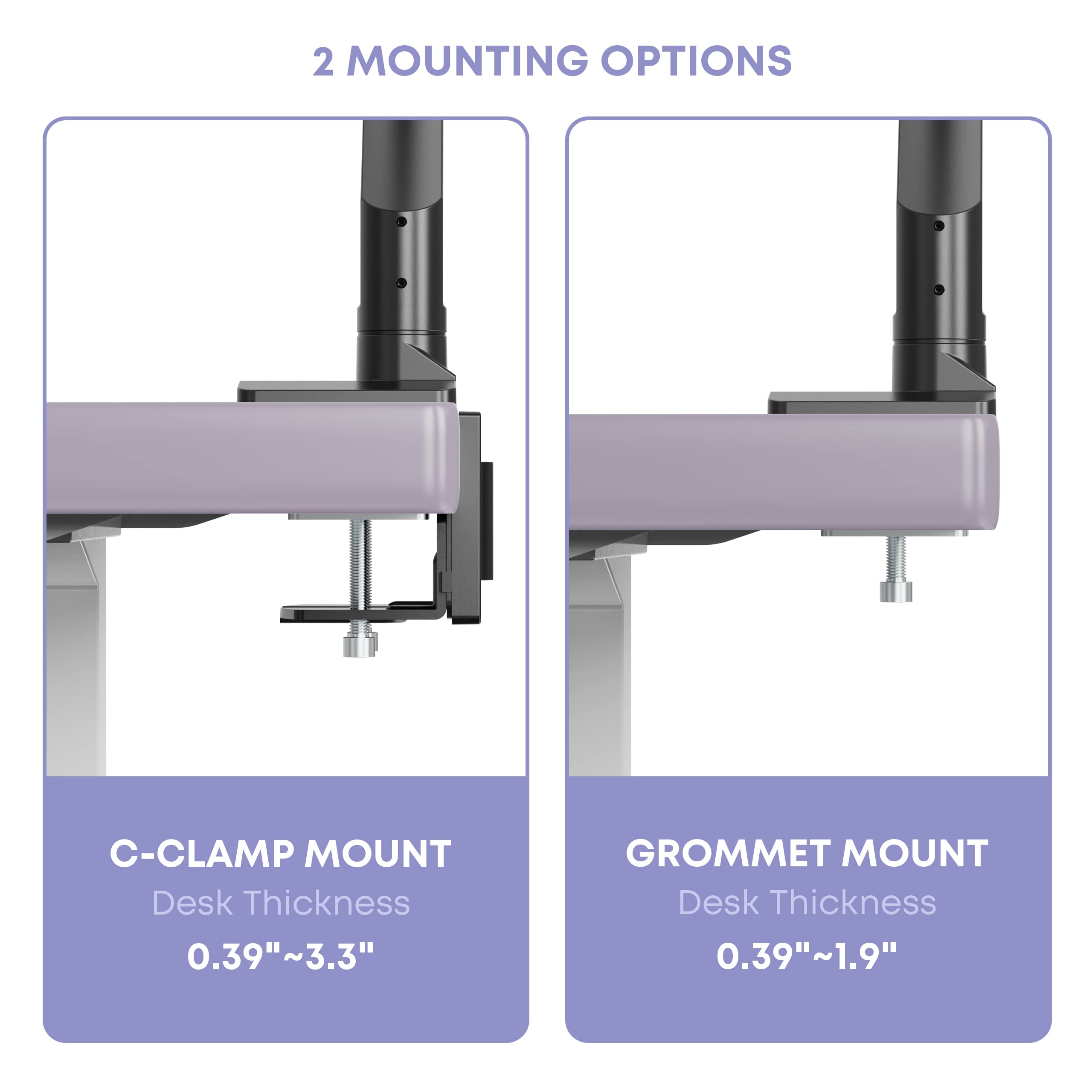 Premium Heavy Duty Monitor Arm for Ultrawide Screens up to 49 Inch & 39.6lbs - Ergonomic Aluminum Single Desk Mount Stand with Gas Spring, VESA 75x75/100x100 - Perfect for Home Office, Gaming & Workspace Setup