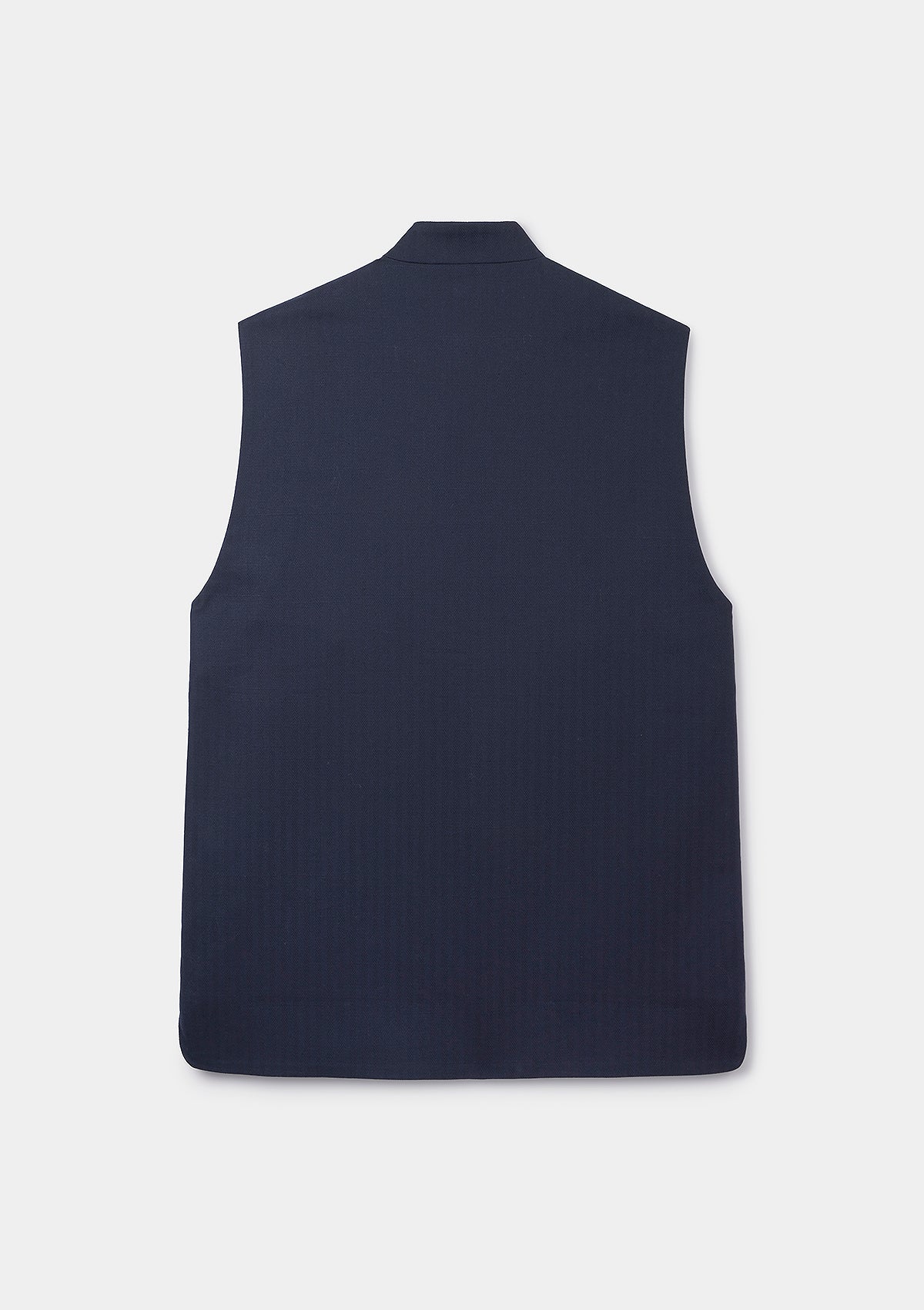Premium Navy Herringbone Cotton Linen Nehru Waistcoat Vest for Men - Formal & Casual Wear - Wedding, Office, Party Outfit