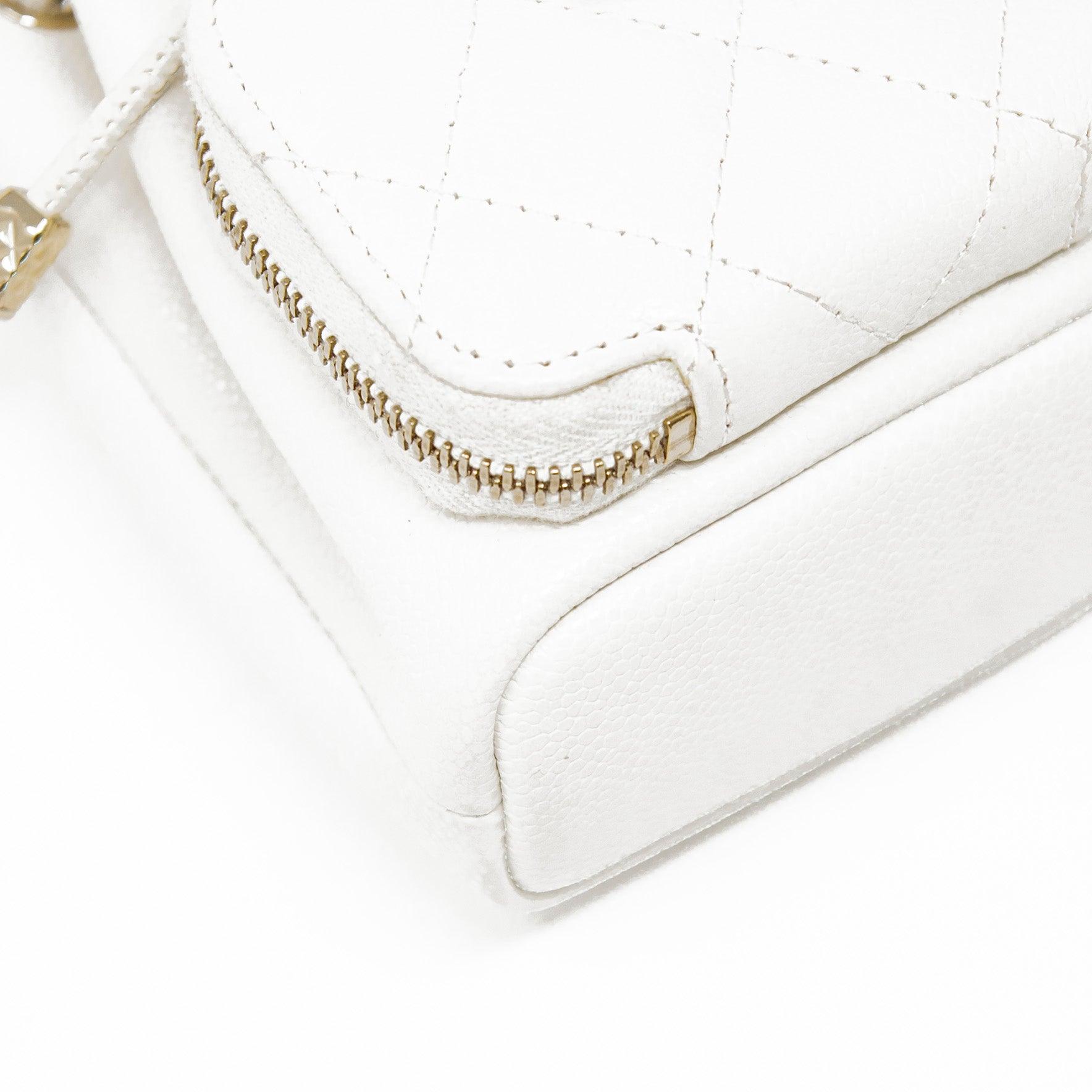 Chanel White Mini Pocket Bucket Bag - Luxury Crossbody Handbag for Women | Perfect for Date Night, Shopping & Travel