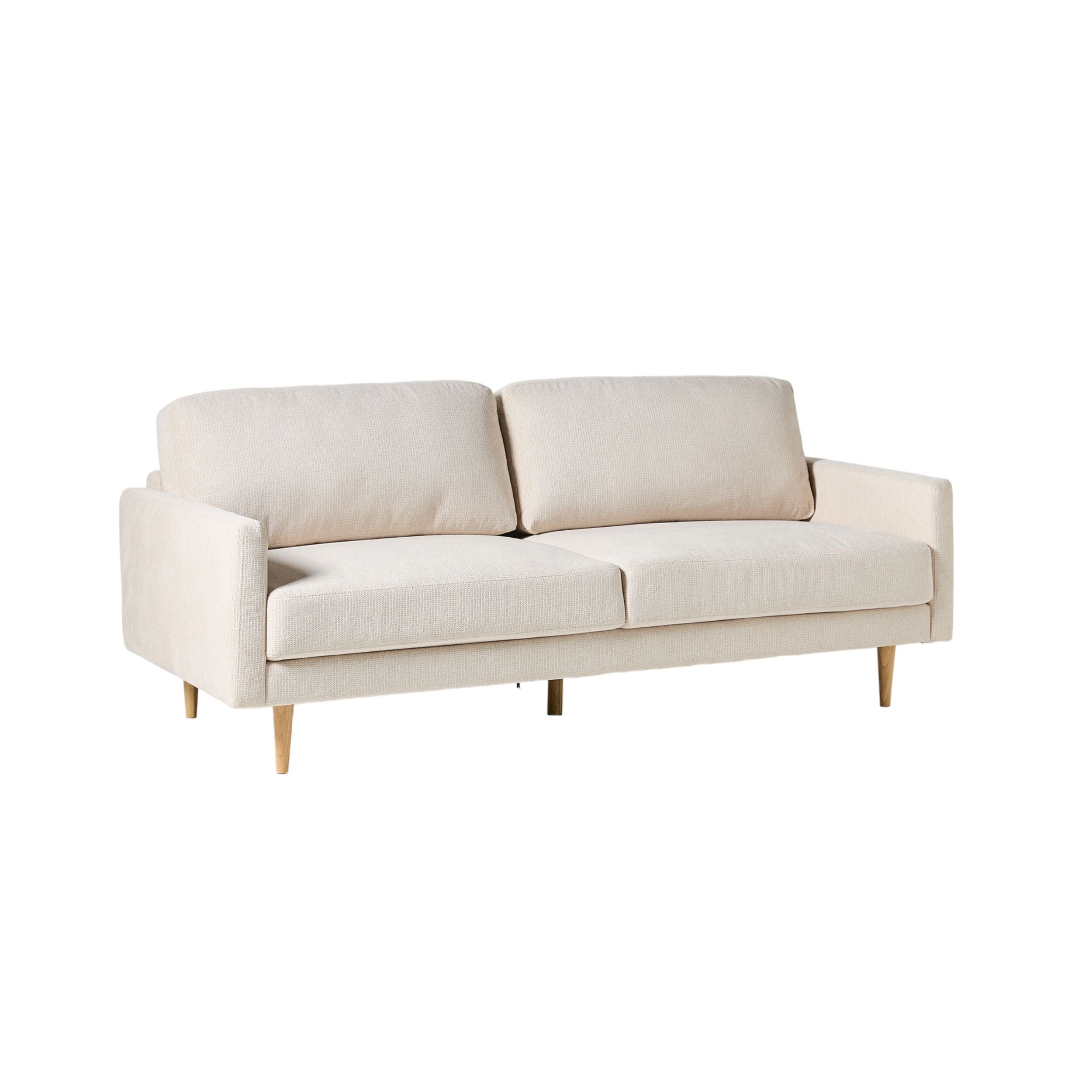Boden 3-Seater Sofa - Sorrento Almond Color Upholstered Couch for Living Room, Lounge & Office | Comfortable Modern Sectional Sofa with Soft Fabric