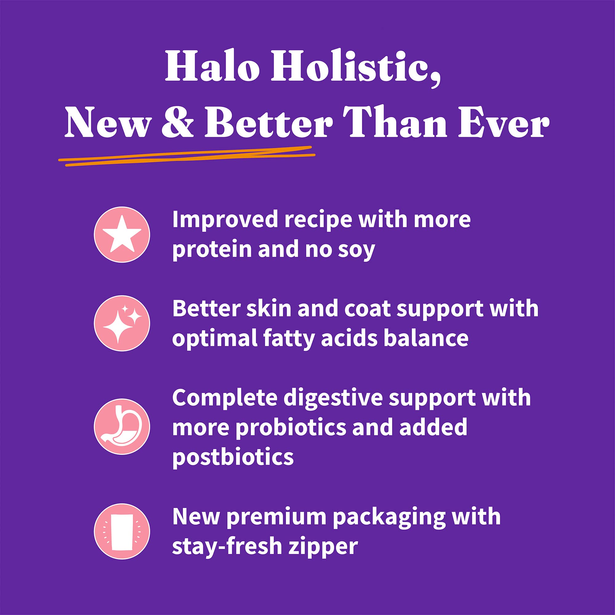 Halo Holistic Grain-Free Kitten Dry Food - Wild Caught Salmon & Whitefish Recipe for Complete Digestive Health - 10 lb Bag - Perfect for Growing Kittens & Sensitive Stomachs
