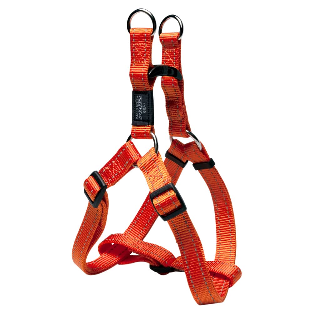 Reflective Adjustable Dog Harness for Extra Large Dogs - Comfortable Step-in Design with Matching Collar & Leash (Orange) - Perfect for Night Walks, Hiking, and Outdoor Adventures