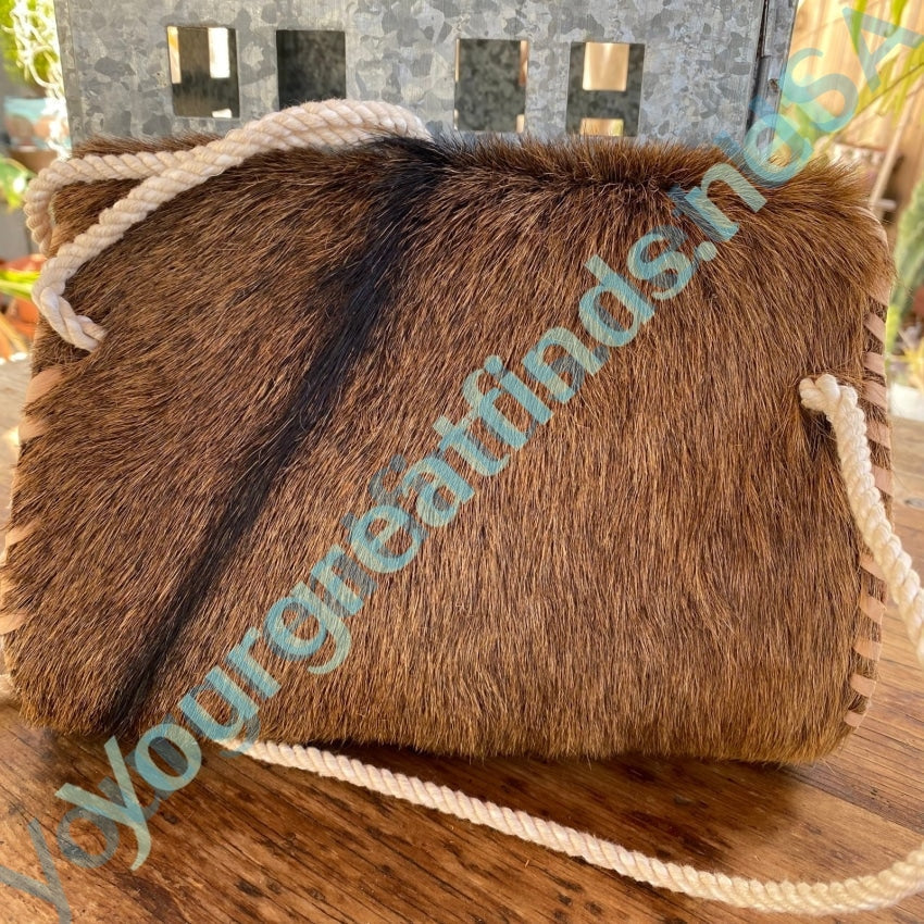 Vintage Leather Shoulder Bag with Hair-On-Hide Accents - Stylish Crossbody Purse for Women | Perfect for Casual Outings, Travel & Everyday Use