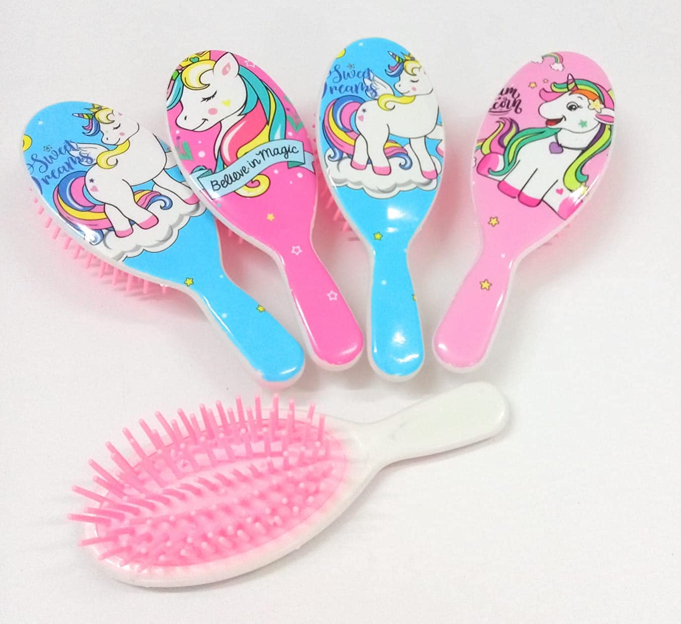 Unicorn Hair Brush Set for Girls - 2 Pack Stylish Detangling Brush for Kids, Soft Bristles for Gentle Hair Care - Perfect for Home, Travel & School Use