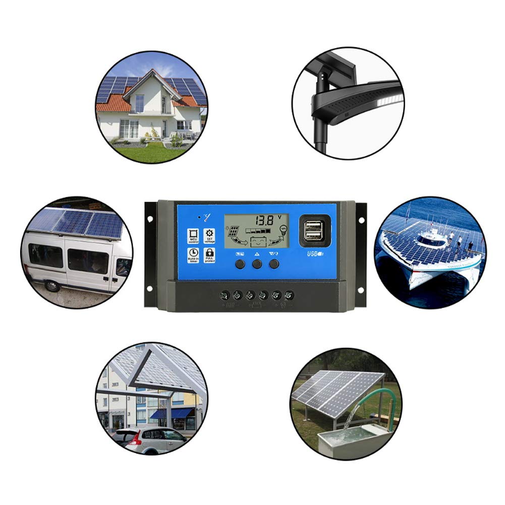 Dual USB LCD Controller for Outdoor Lights & Solar Billboards - Patio & Street Lighting