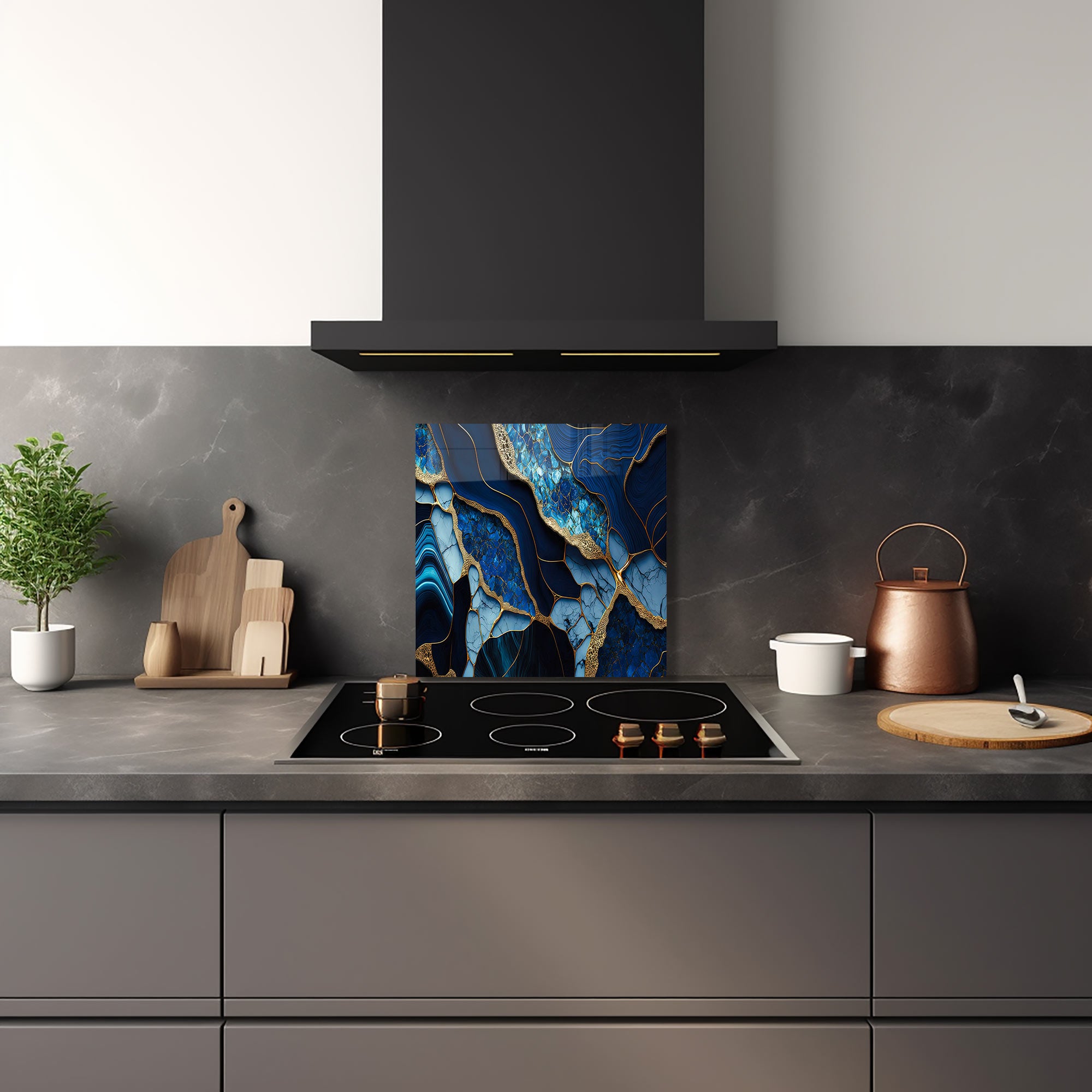 Veined Leaves Glass Splashback - Elegant Kitchen Backsplash for Modern Homes | Perfect for Stove & Countertop Protection