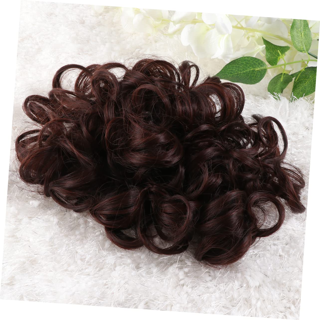 FOMIYES Hair Bun Maker for Women - Instant Wavy Curly Hair Extensions, Donut Chignon Hairpiece in Natural Chestnut Color | Perfect for Parties, Weddings & Everyday Styling