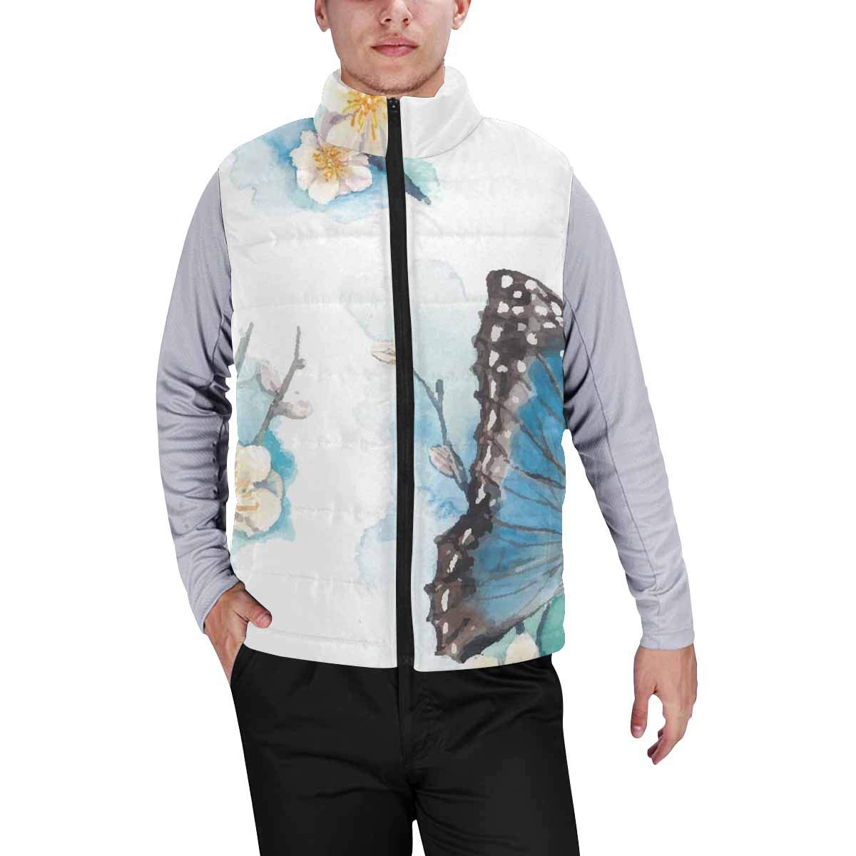 InterestPrint Men's Outdoor Casual Stand Collar Padded Vest Jacket - Lightweight Waterproof Beach Coat for Hiking, Camping & Travel