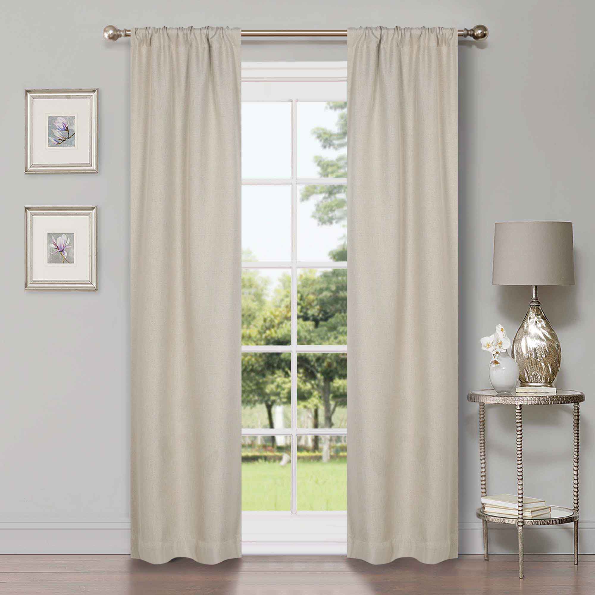 Blackout Curtains for Bedroom - 100% Linen Washable Room Darkening Curtains Set of 2 Panels - Perfect for Home Theater, Nursery & Light Sleepers