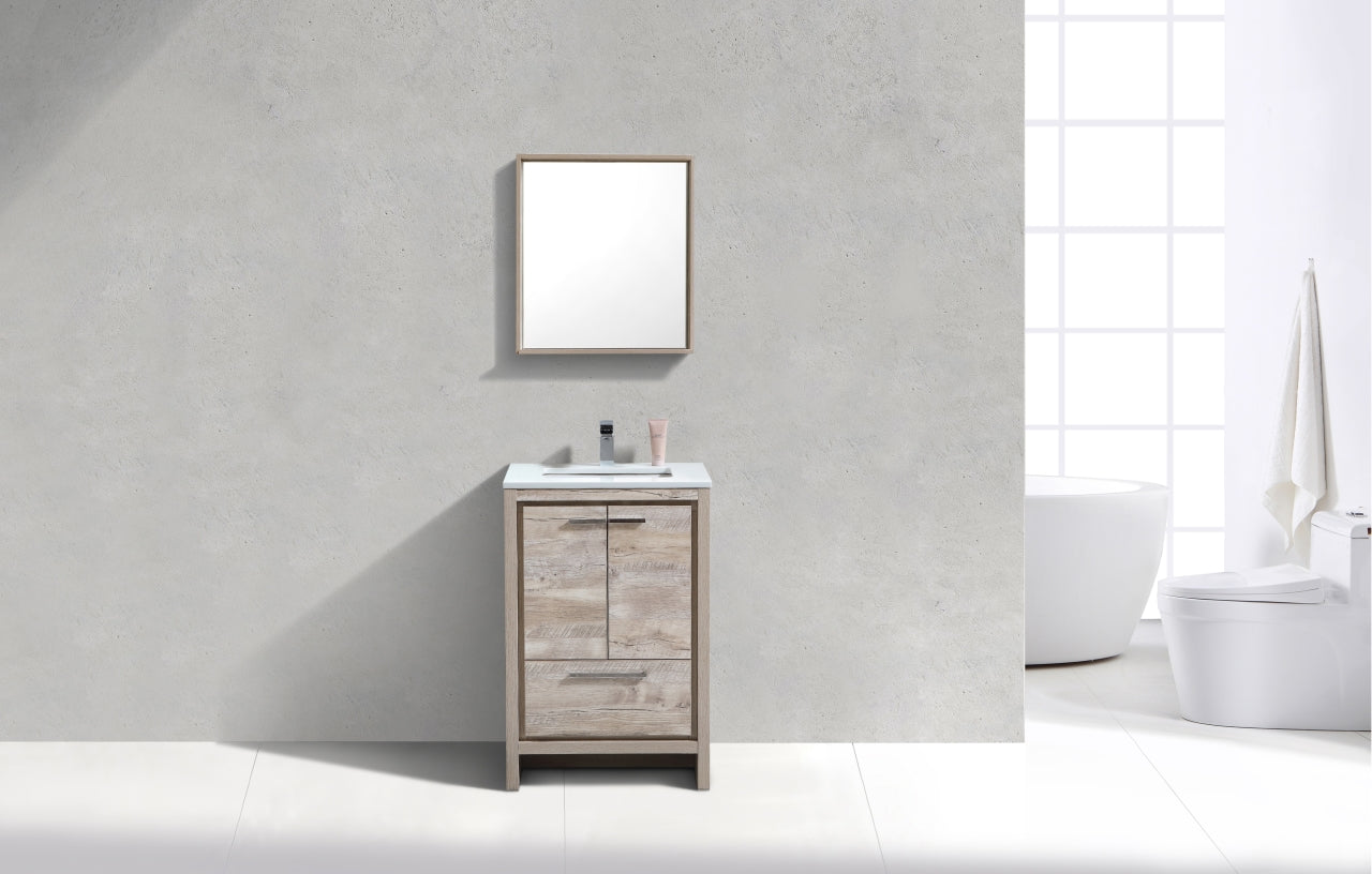 Modern Bathroom Vanity with Nature Wood & Quartz Countertop - Floor Standing Design for Contemporary Bathrooms | Perfect for Home Renovation & Spa-Like Retreats