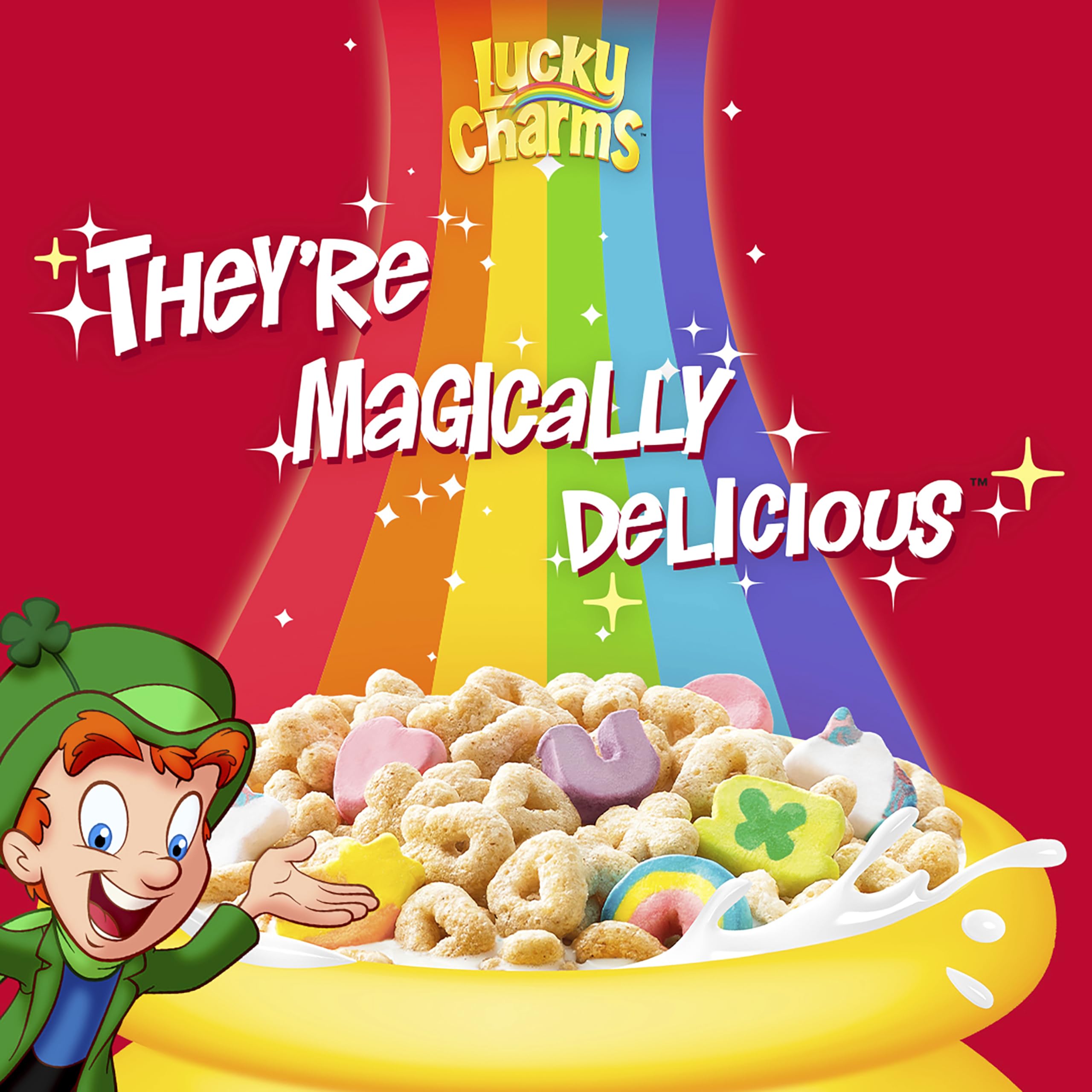 Lucky Charms Cereal Bowl Packs - 96 Count | Convenient Breakfast Solution for Kids, Office Snacks & On-the-Go Eating