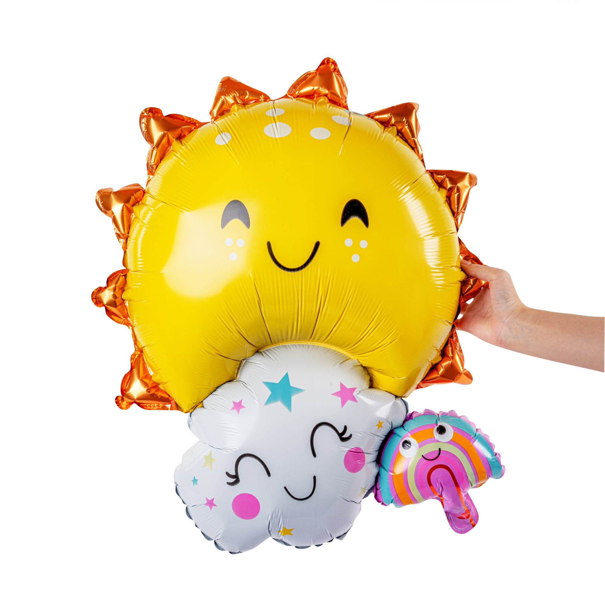 Balloonify Mylar Sun, Cloud & Rainbow Balloons - 30.25 x 23.25 Inch - 100 Count Box - Perfect for Birthday Parties, Baby Showers & Family Celebrations